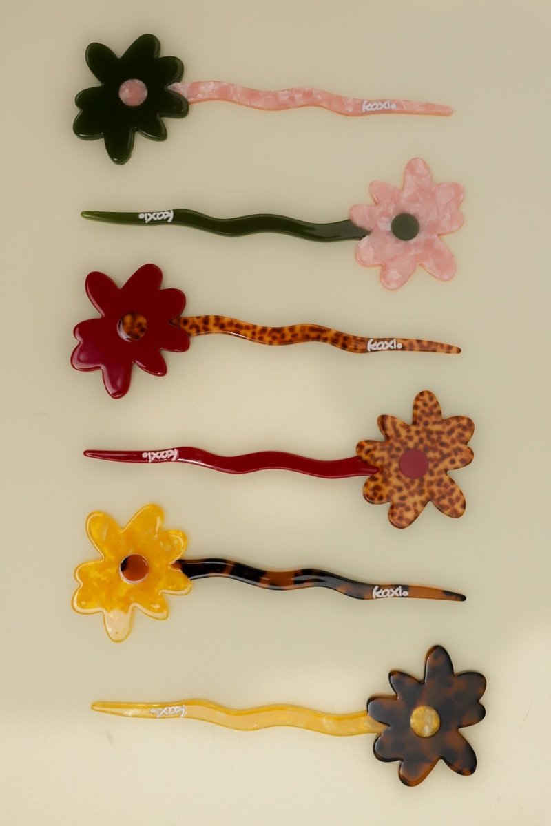 FLOWER FRENCH PINS ( 3 COLORS ) KAXI.co