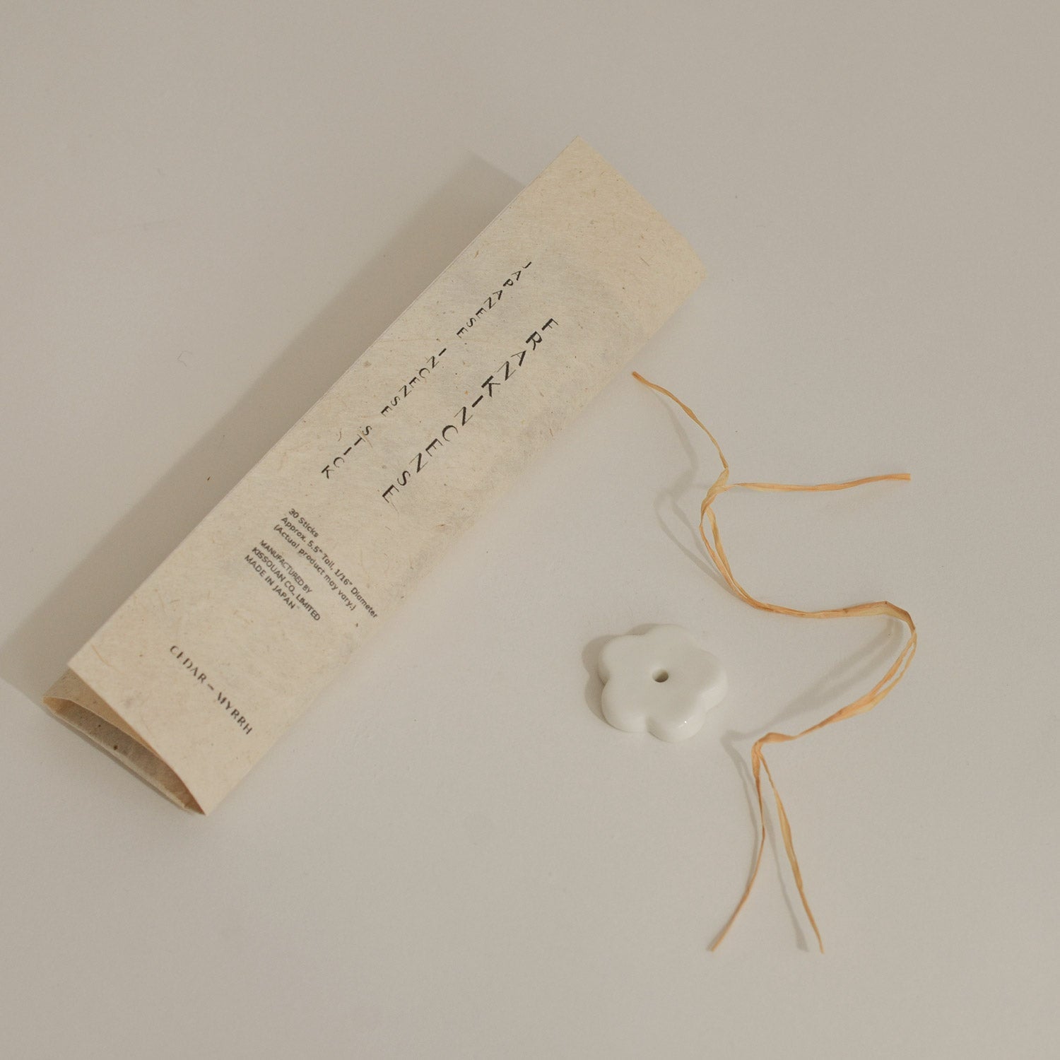 Frankincense Japanese Incense Stick Set - 30 Sticks with Ceramic Holder CEDAR AND MYRRH