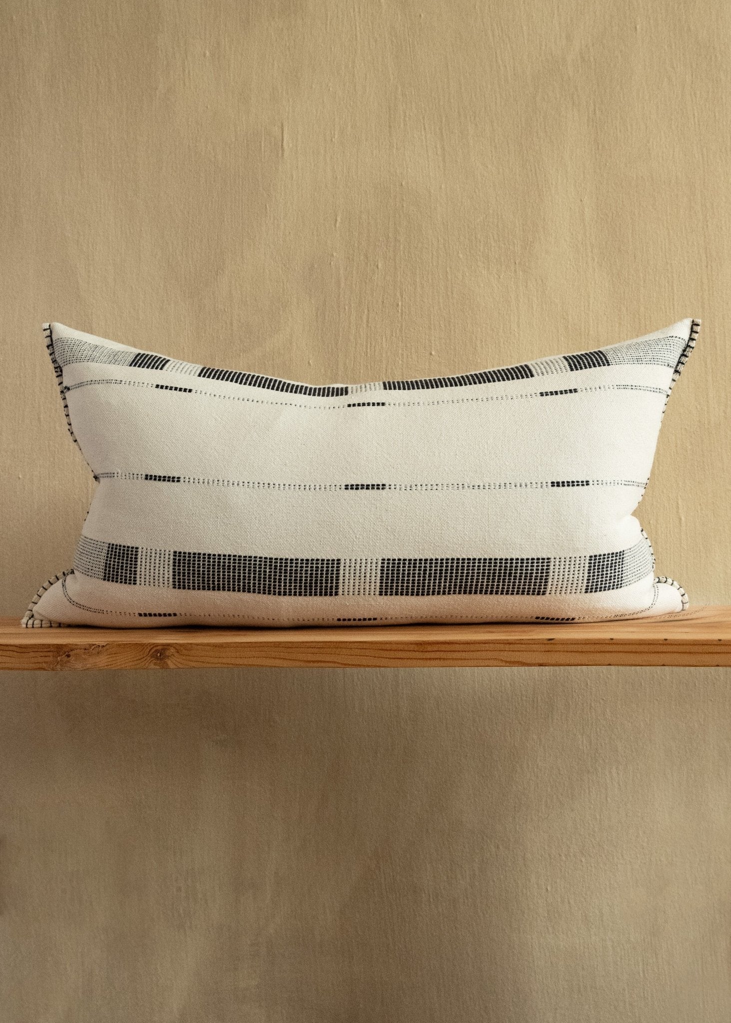 Fulcrum Onyx Oversized Cotton Lumbar Pillow Kanju Interiors