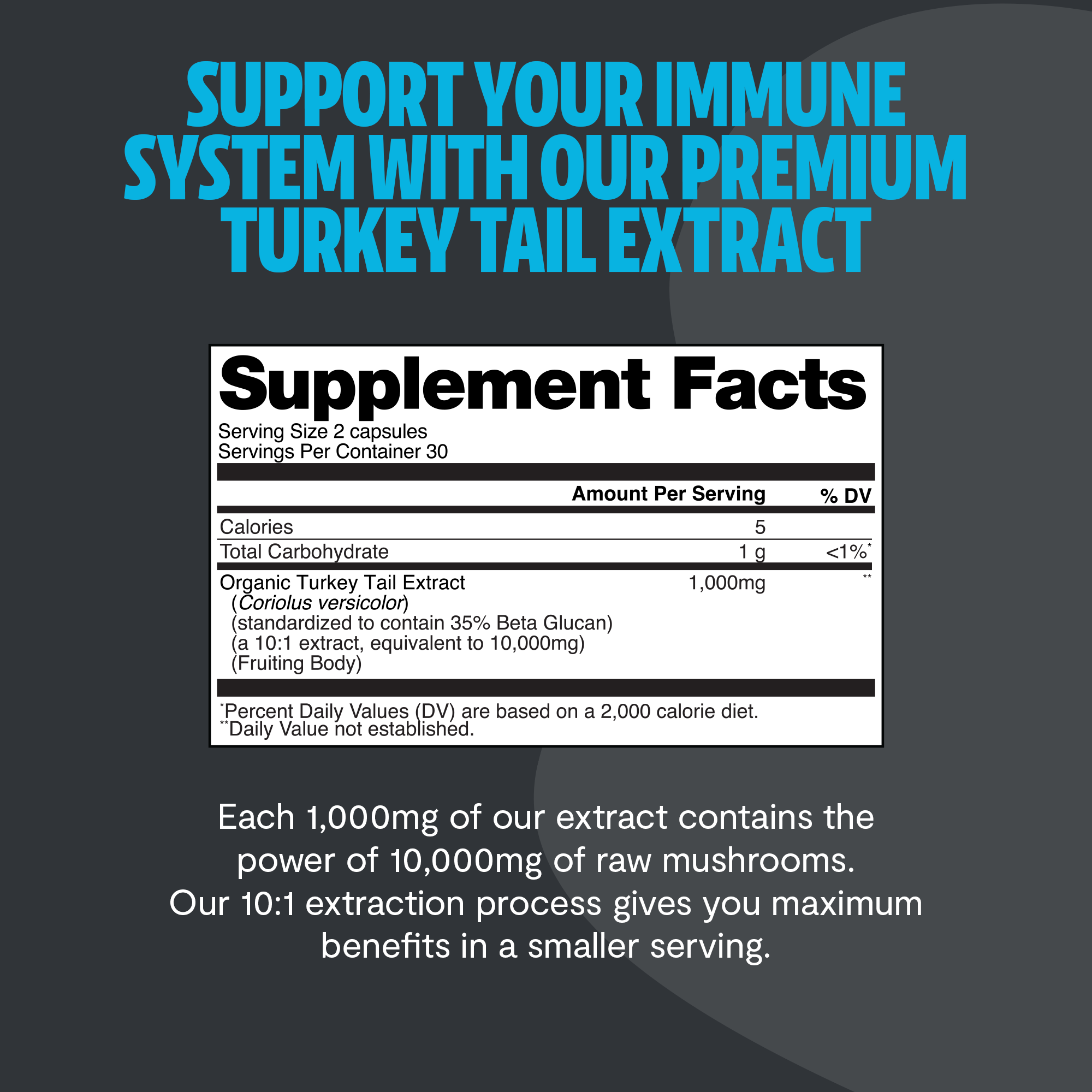 Turkey Tail Mushroom Extract Capsules