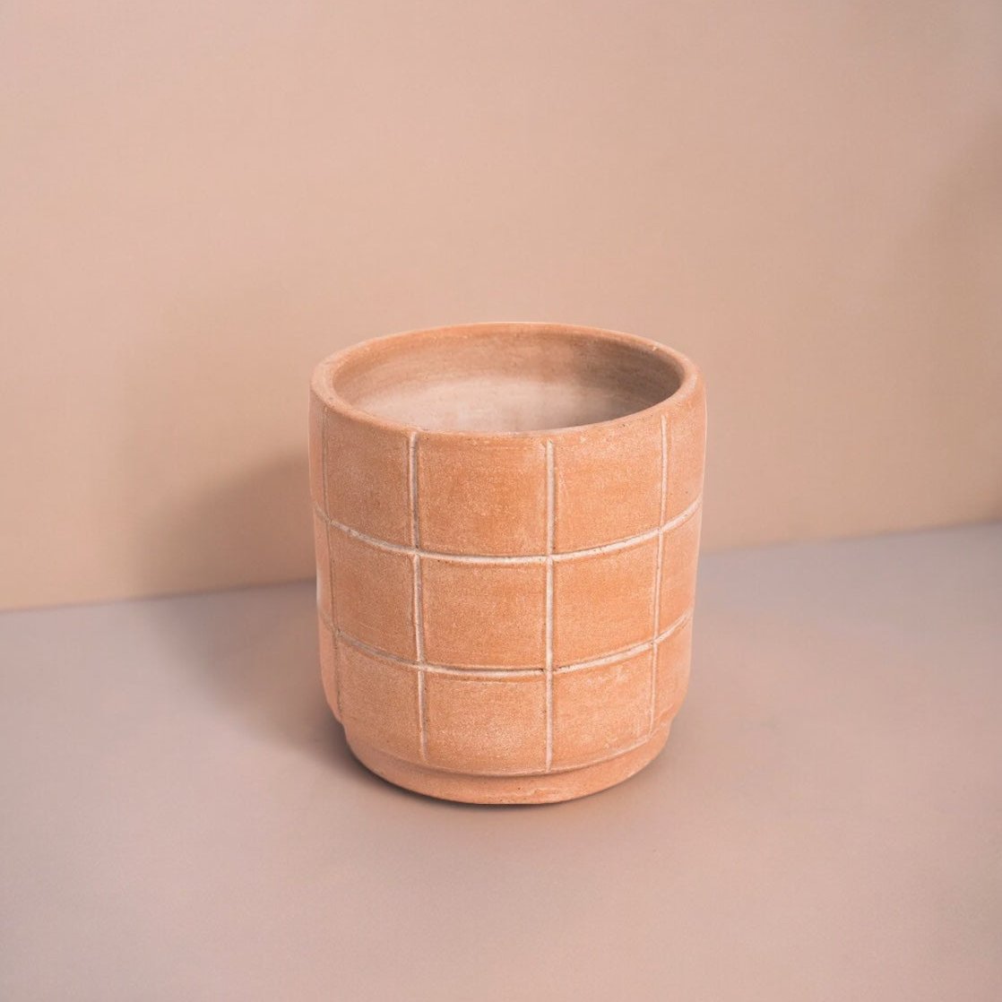 Grid Small Terracotta Planter by MESO MESO