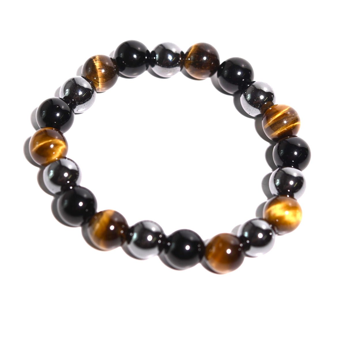 GROUNDED LUCK BRACELET - Tiger's Eye / Hematite / Obsidian CRYSTALS.COM