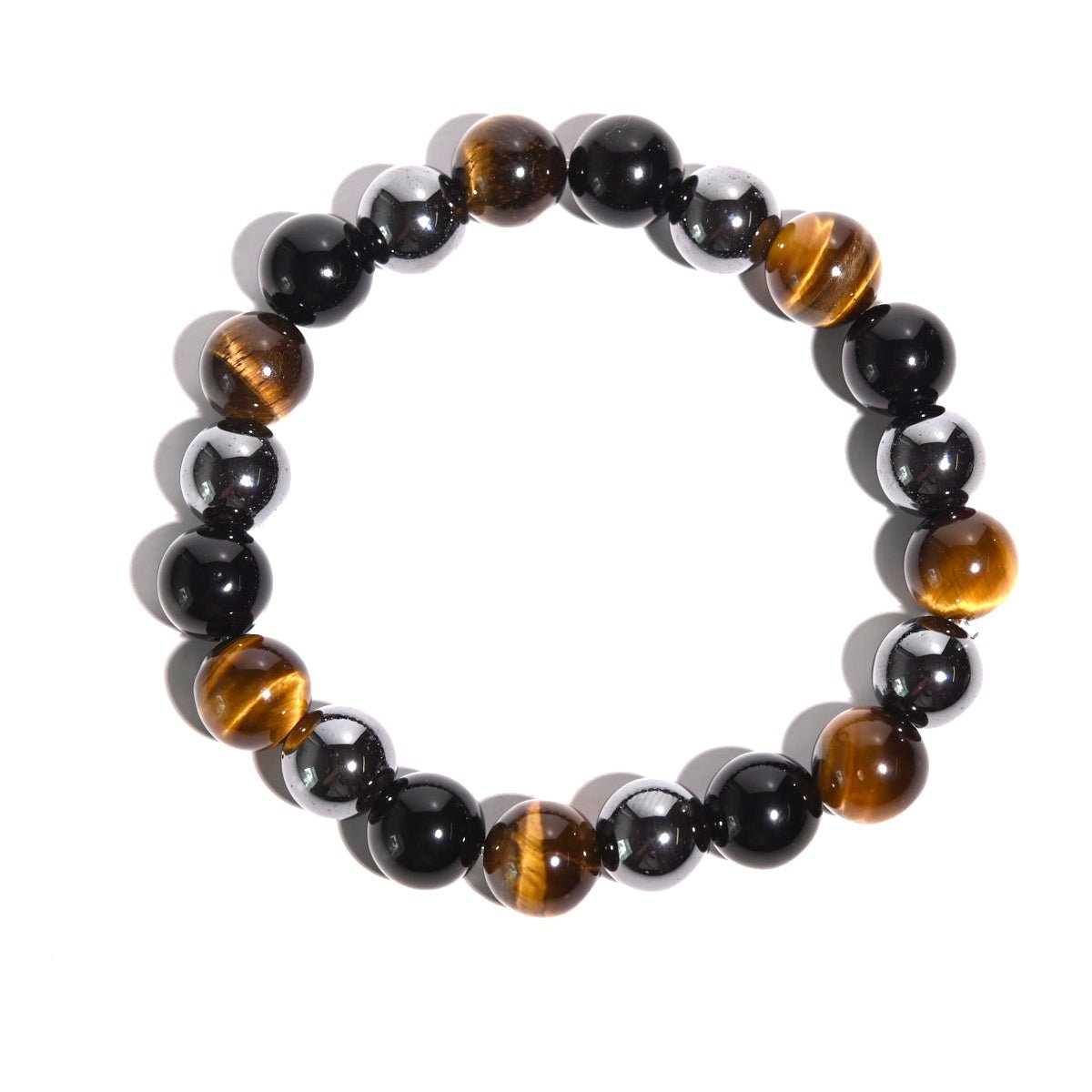 GROUNDED LUCK BRACELET - Tiger's Eye / Hematite / Obsidian CRYSTALS.COM