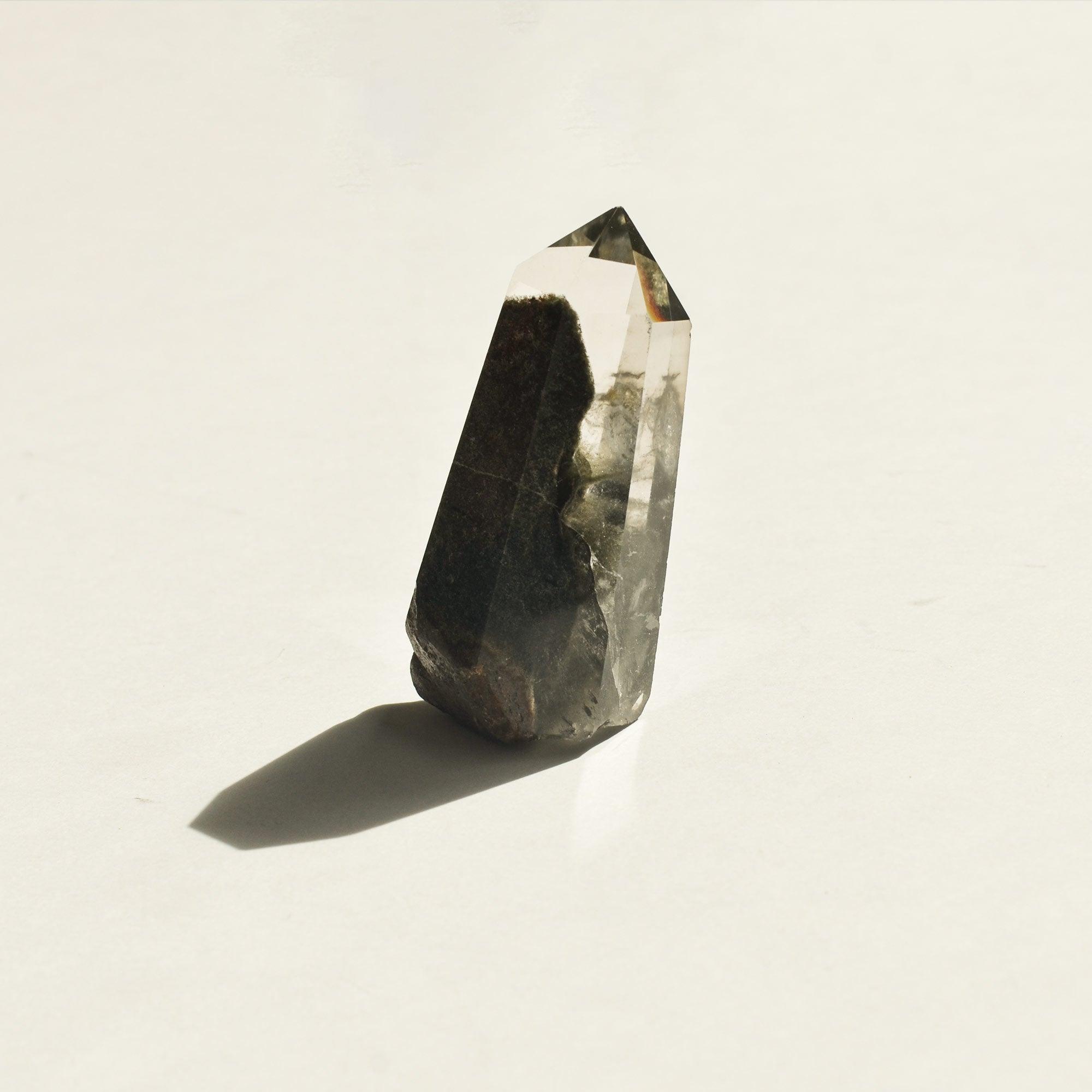 Hematite Phantom Quartz Crystal Tower | Tall CEDAR AND MYRRH