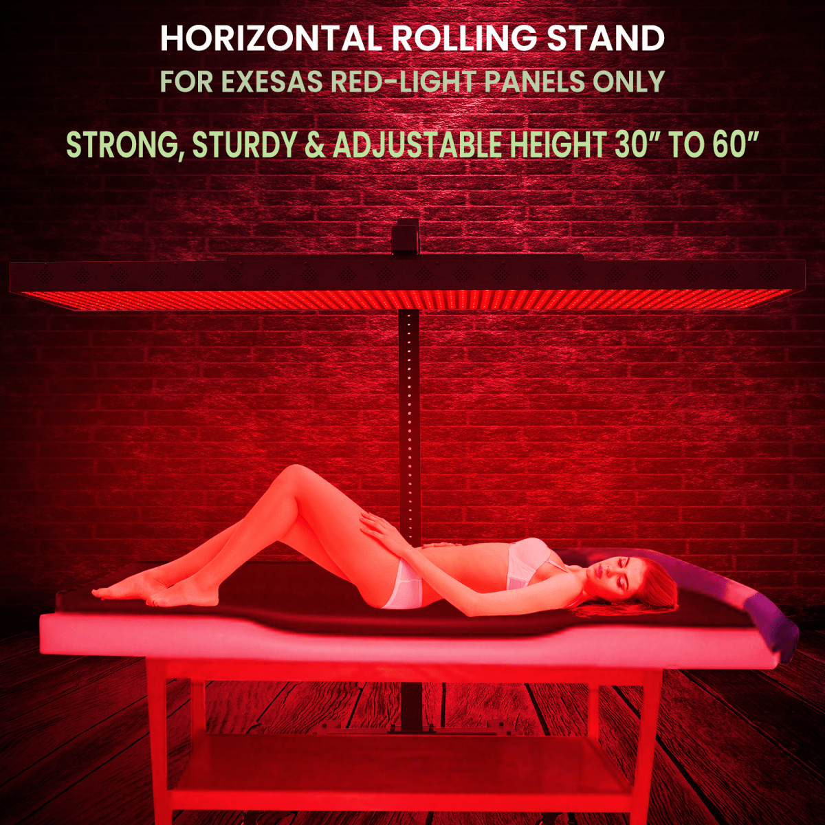 Horizontal Rolling Stand for EXESAS Red Light Therapy Panels, Compatible only with EXESAS Panels. (Stand Only, Panel Sold Separately) EXESAS