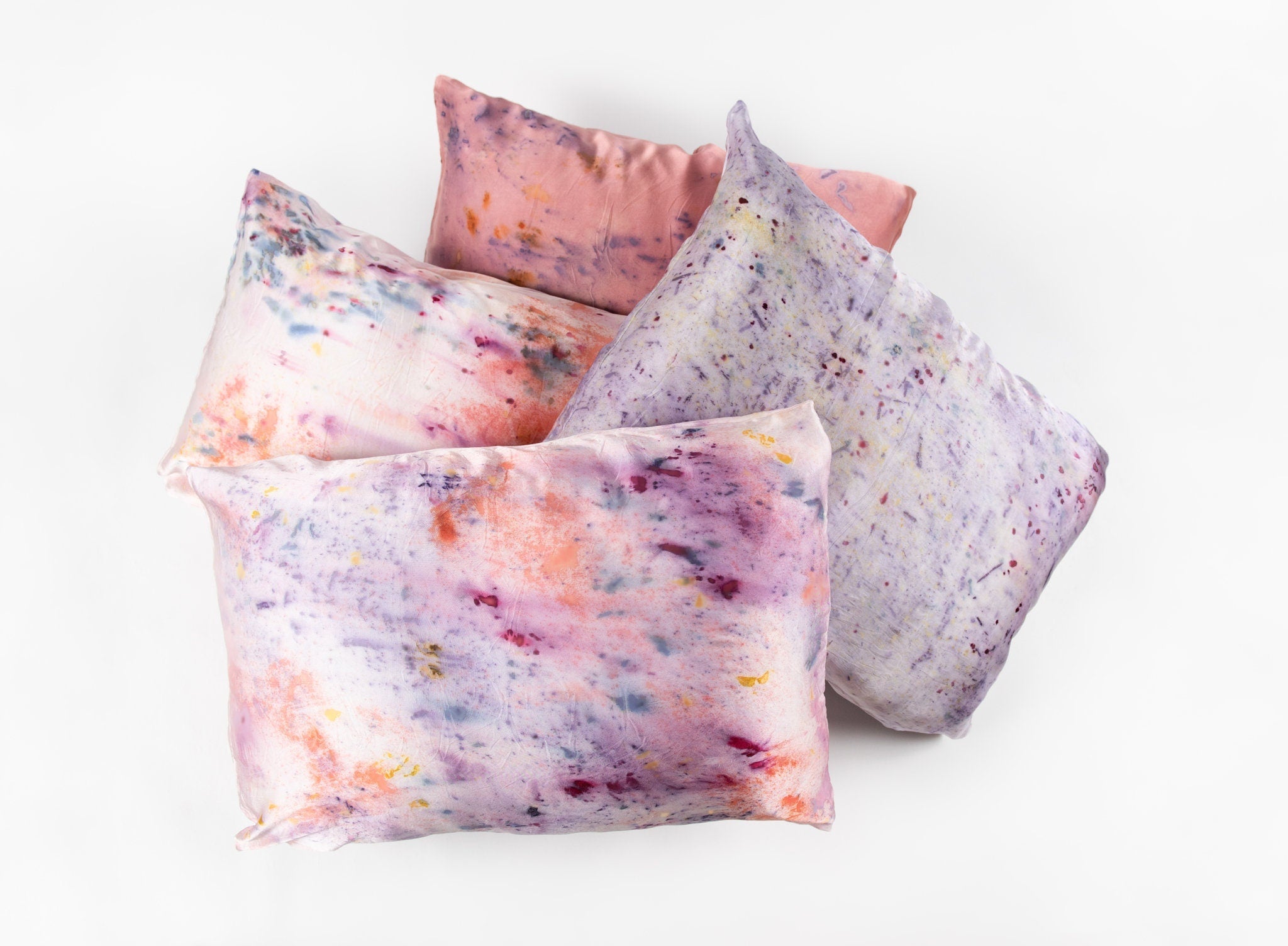 Abstract Botanically Dyed Silk Pillowcase