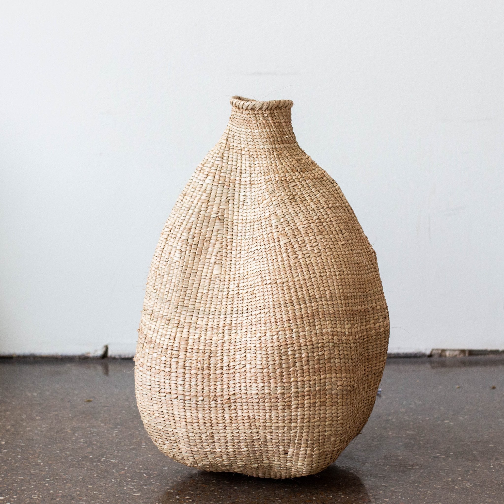 Ilala Garlic Gourd Handwoven African Basket Kanju Interiors