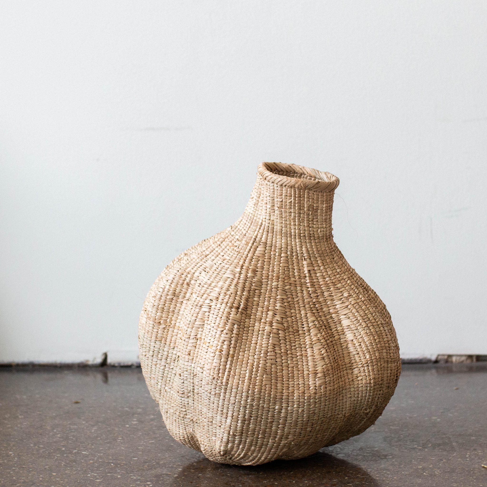 Ilala Garlic Gourd Handwoven African Basket Kanju Interiors