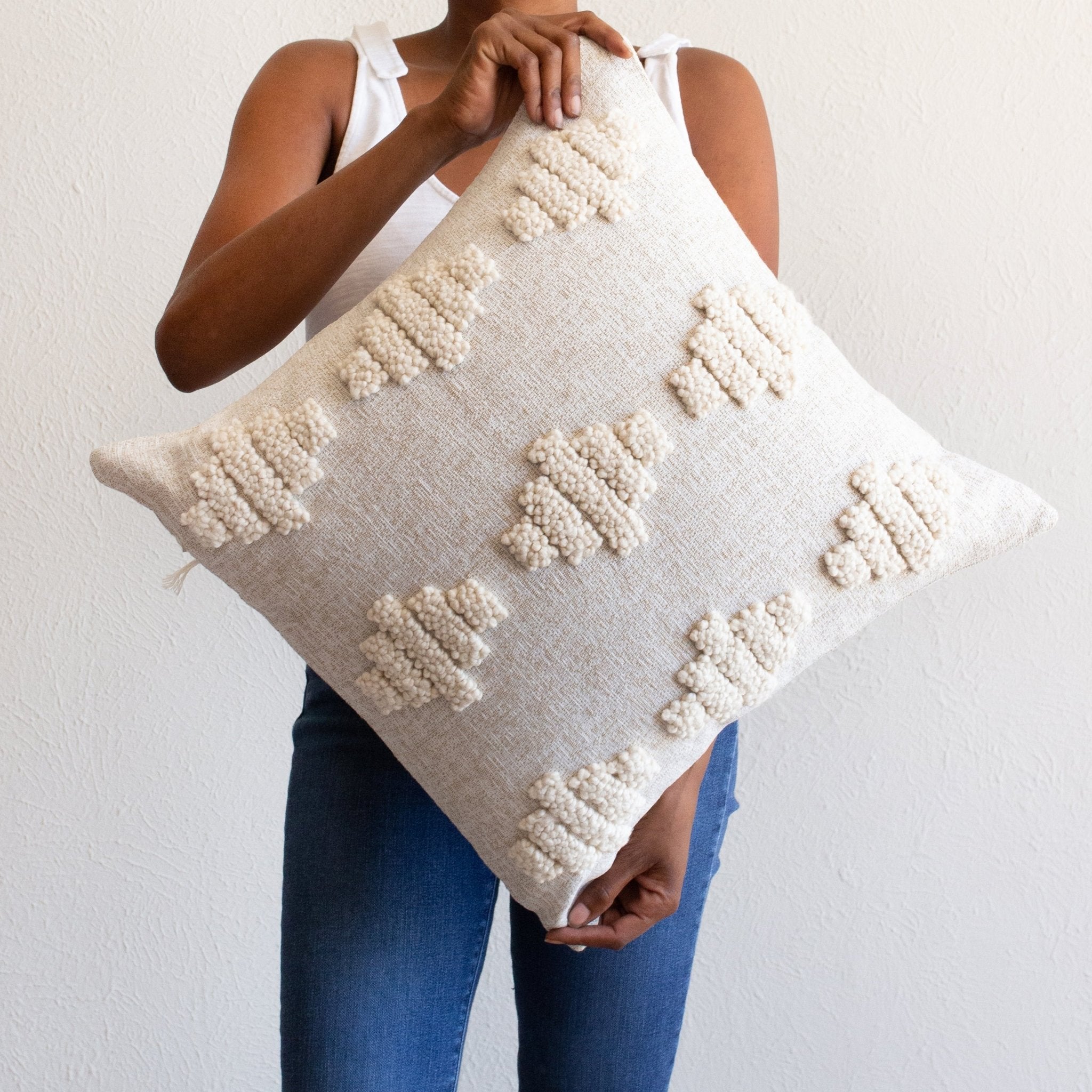 Isuvinu Cotton Square Throw Pillow Kanju Interiors