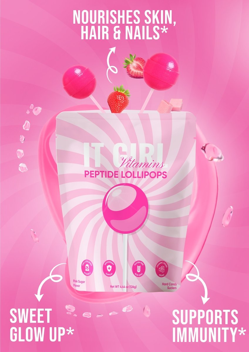 It Girl Beauty Lollipops - Collagen Peptides & Vitamin C Healthy Candy for Skin, Hair, Nails It Girl Vitamins