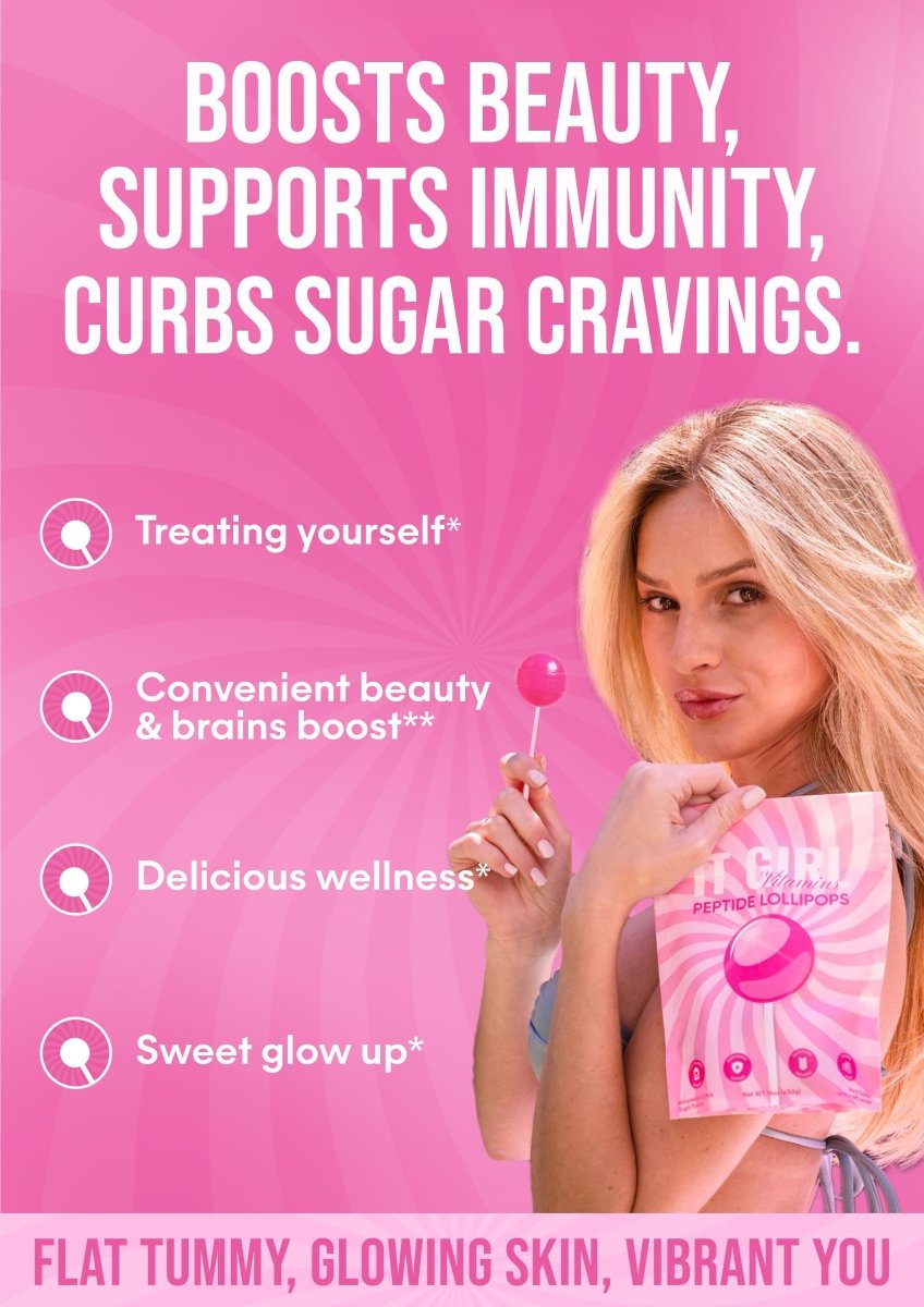 It Girl Beauty Lollipops - Collagen Peptides & Vitamin C Healthy Candy for Skin, Hair, Nails It Girl Vitamins