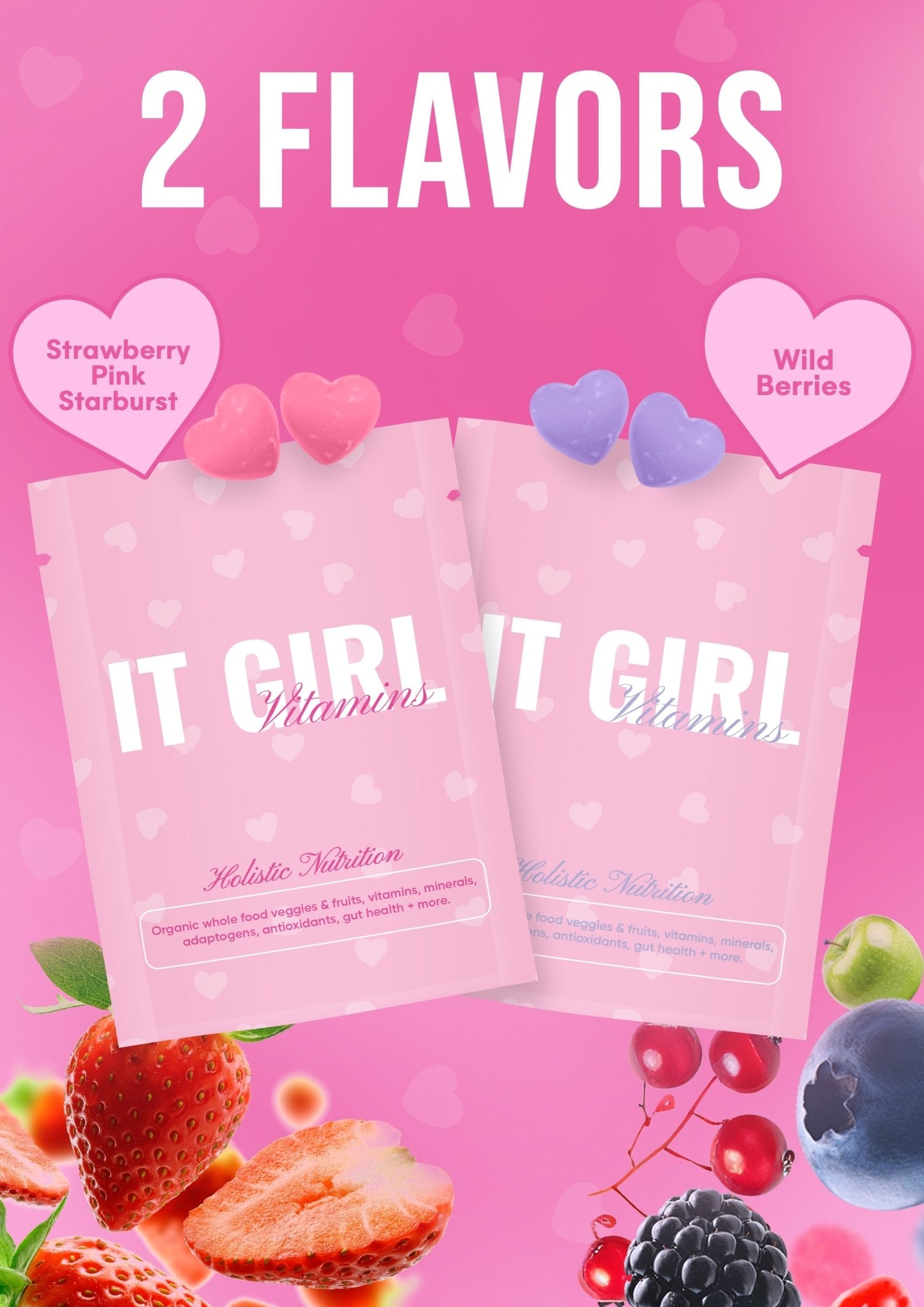 It Girl Snack - Superfoods Greens Gummies in Pink Starburst Flavor It Girl Vitamins