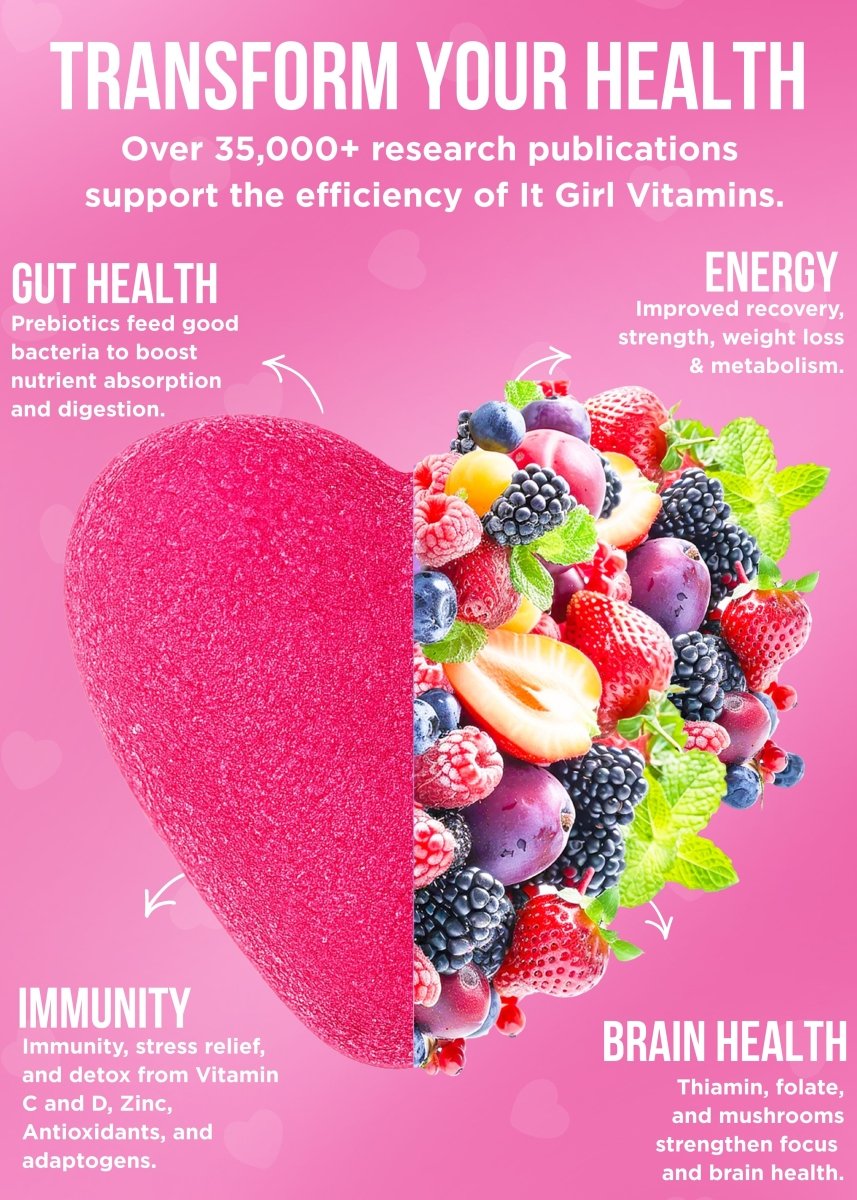 It Girl Snack - Superfoods Greens Gummies in Pink Starburst Flavor It Girl Vitamins