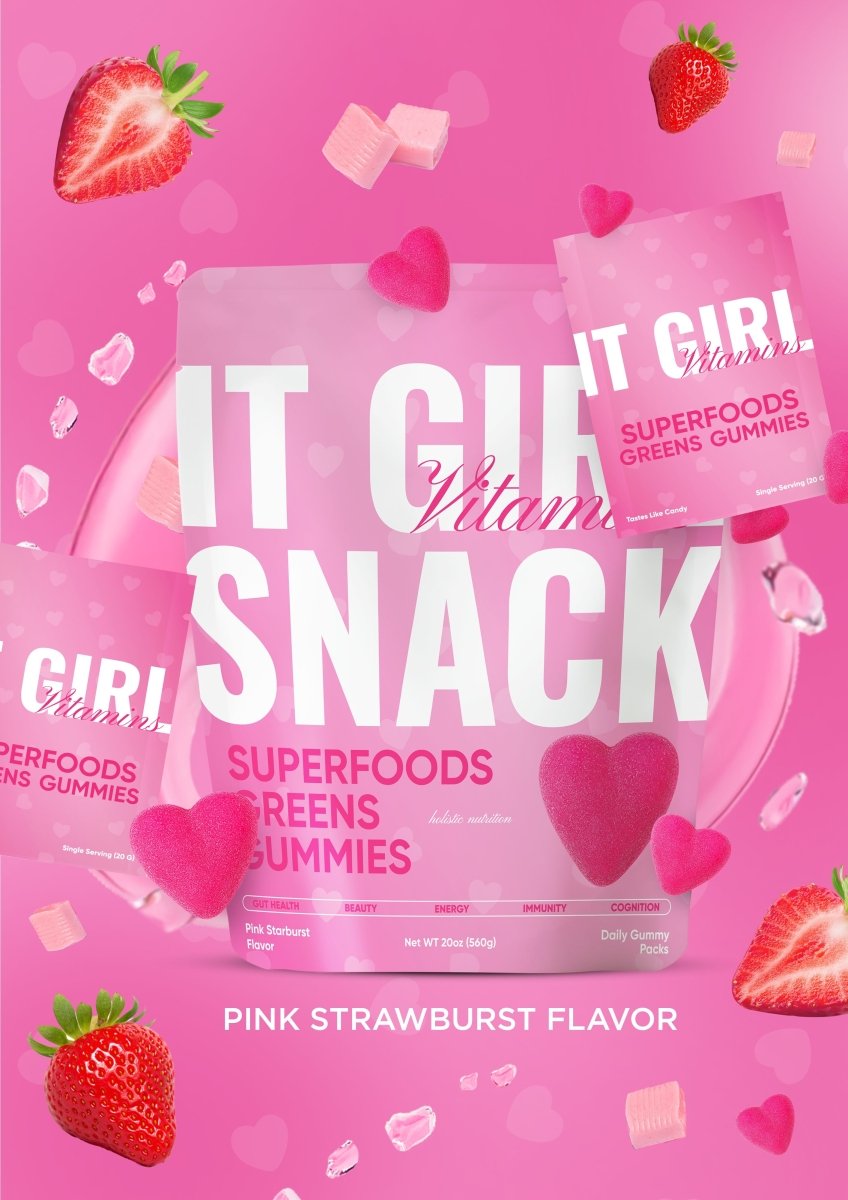 It Girl Snack - Superfoods Greens Gummies in Pink Starburst Flavor It Girl Vitamins