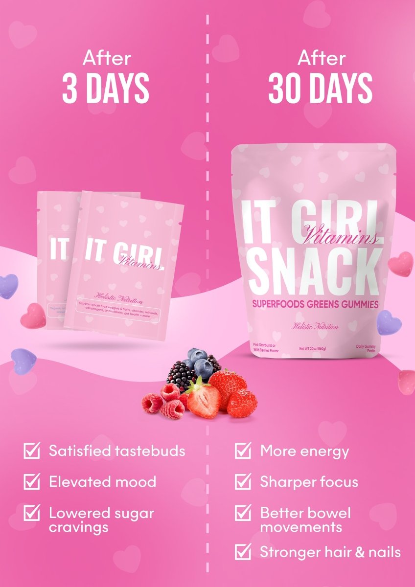 It Girl Snack - Superfoods Greens Gummies in Pink Starburst Flavor It Girl Vitamins