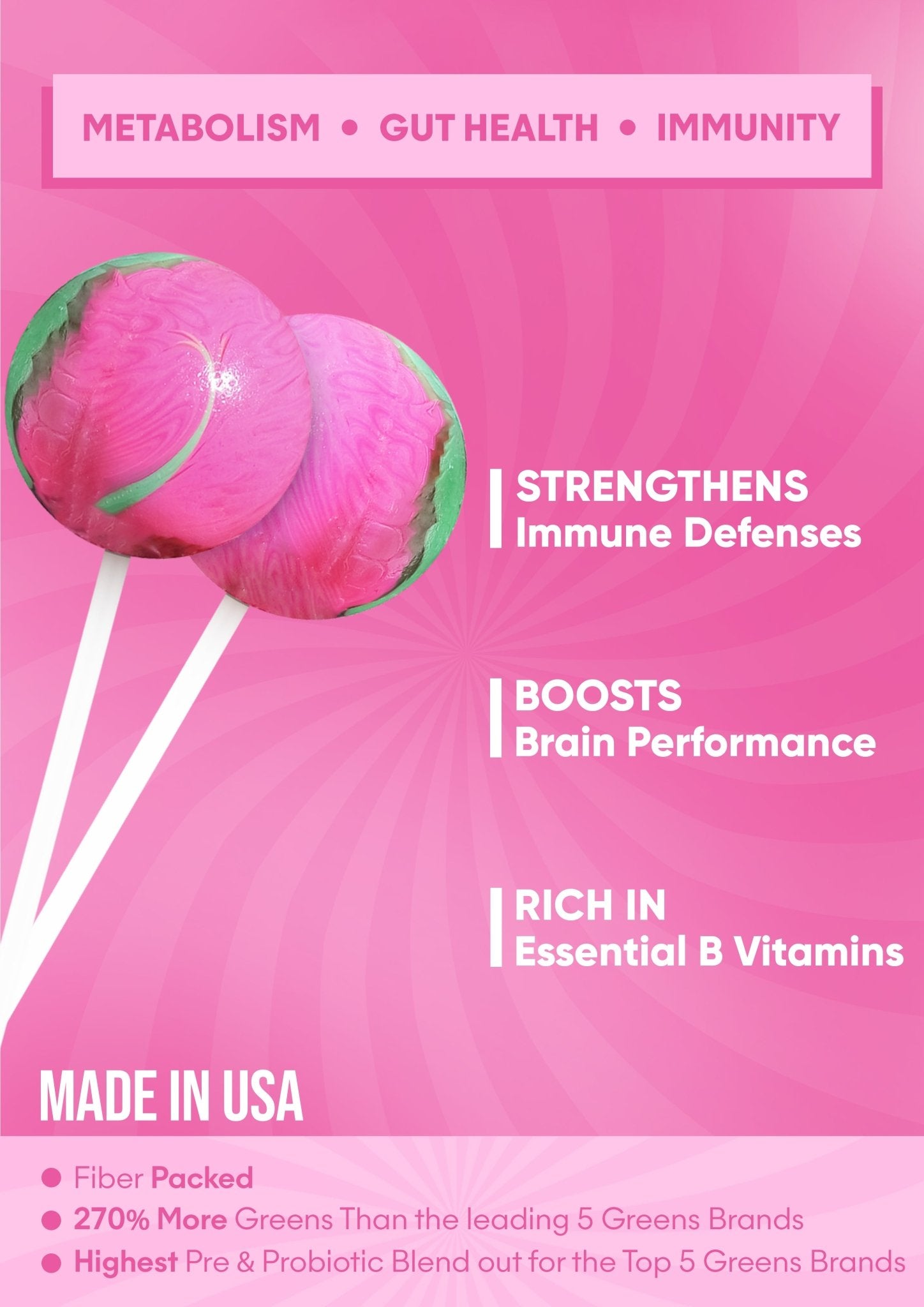 It Girl Superfood Greens Lollipops - Vegan Candy with Supergreens, Vitamins & Antioxidants It Girl Vitamins