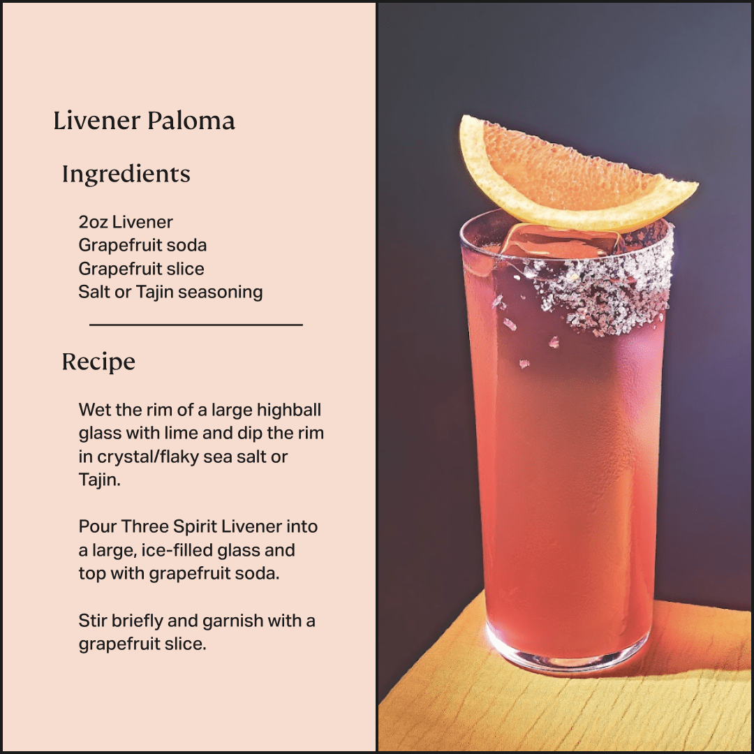 Livener • Non - Alcoholic Botanical Elixir • The Pick - Me - Up Three Spirit US