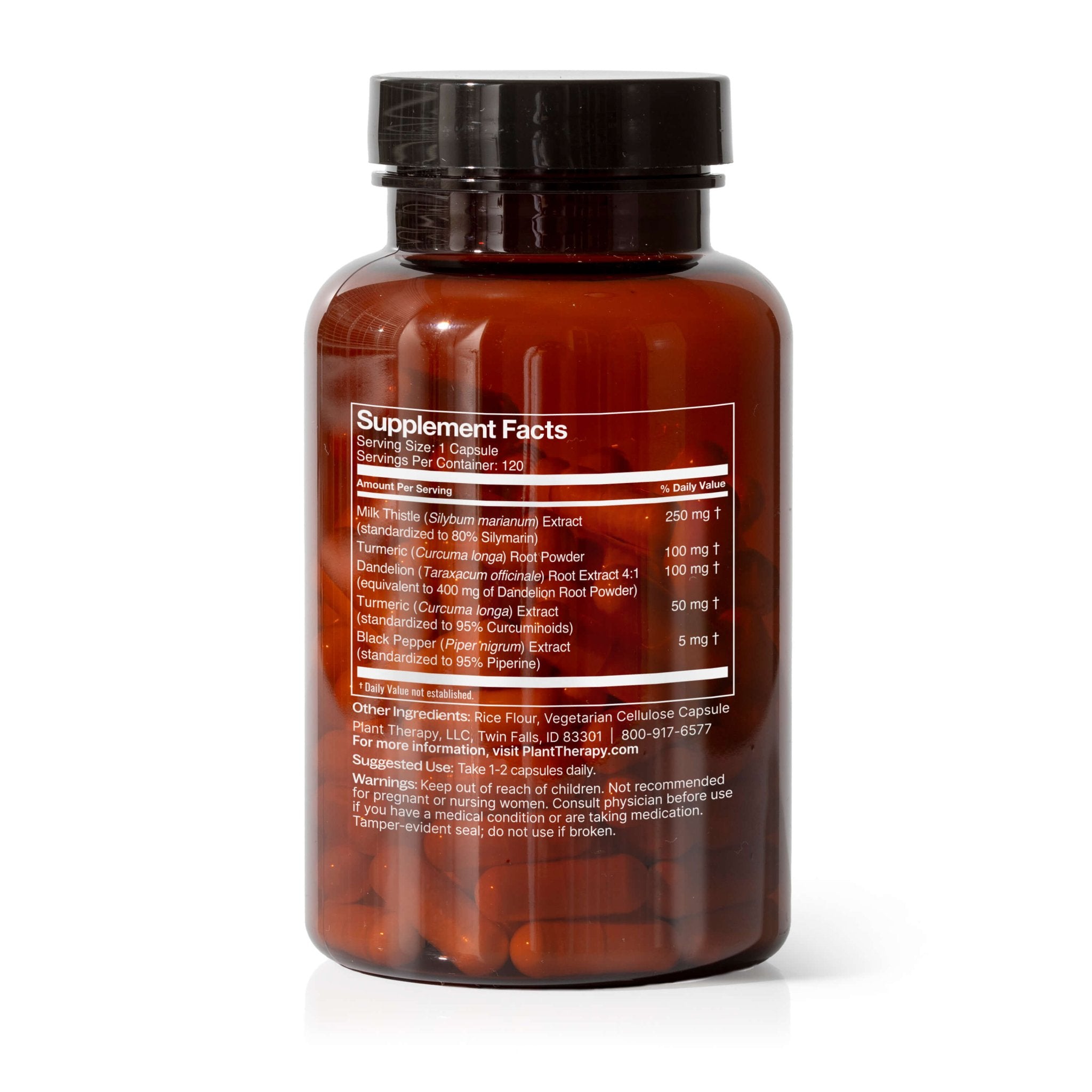 Liver Tonic Herbal Supplement - 120 Capsules Plant Therapy