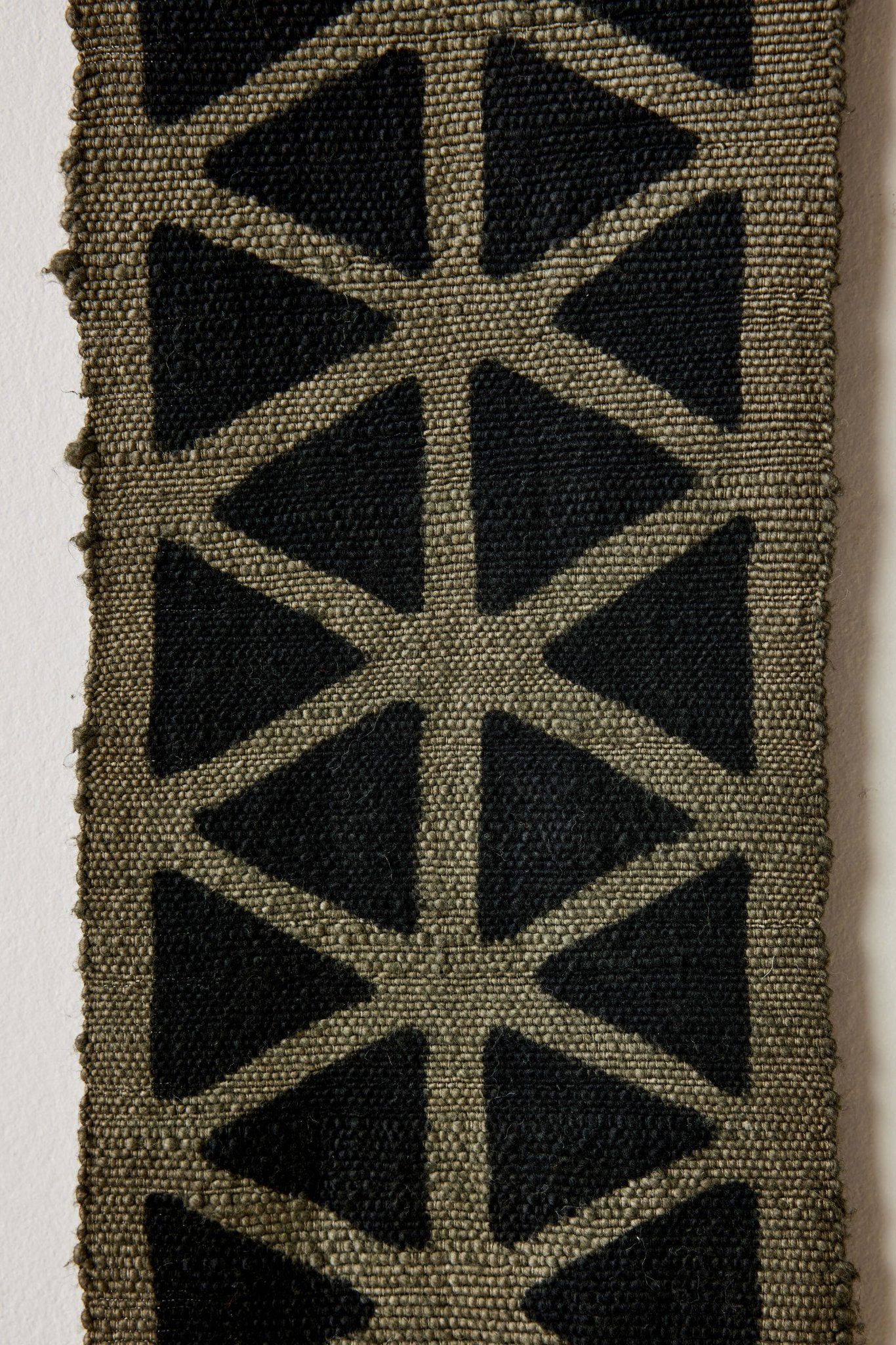 Longevity Bogolan Wall Totem in Grey with Black Triangles Kanju Interiors