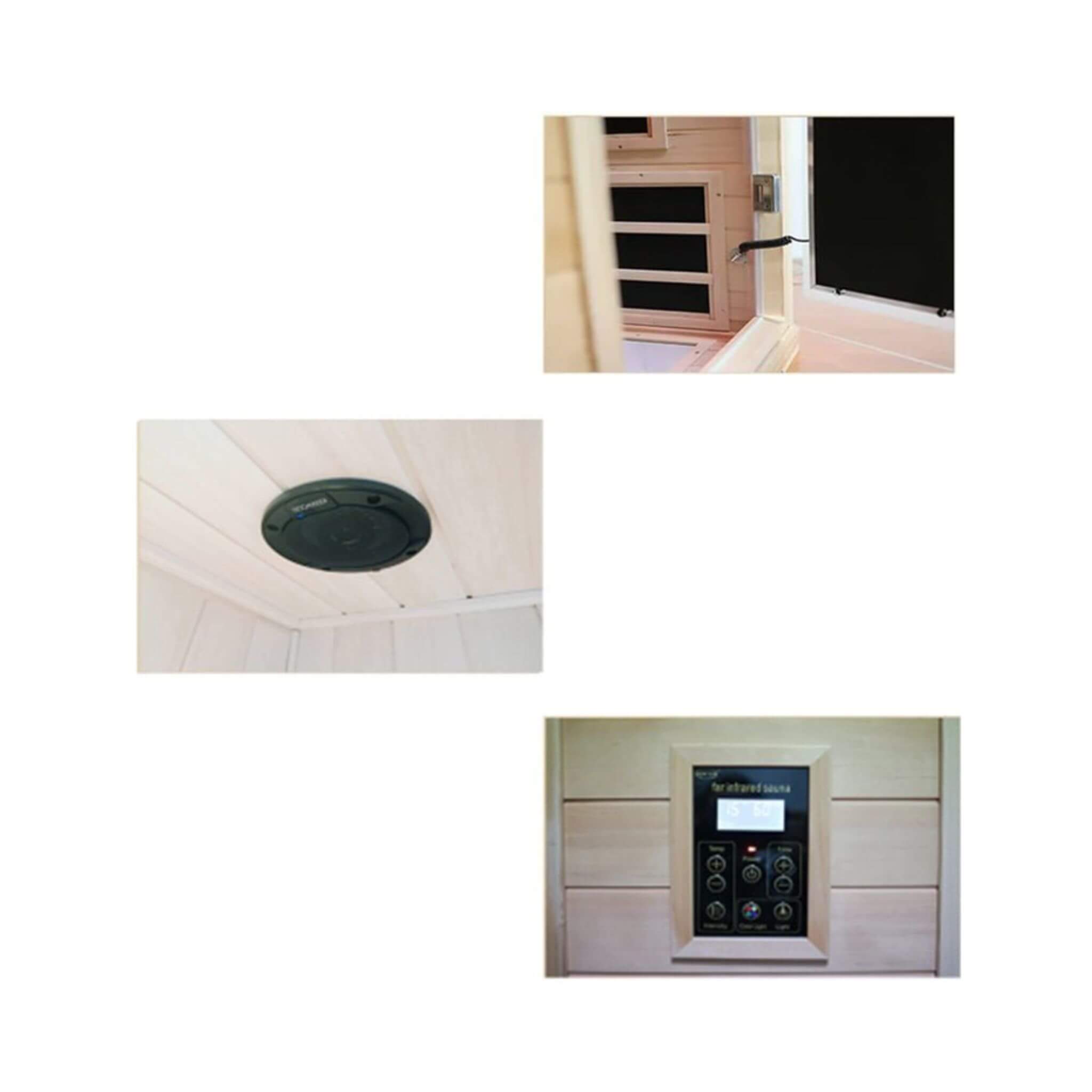 Luxury 2 - Person Hemlock Wood FAR Infrared Sauna Room W/ Glass Door, 1750W (SAK81525) SAKSBY WHOLESALE