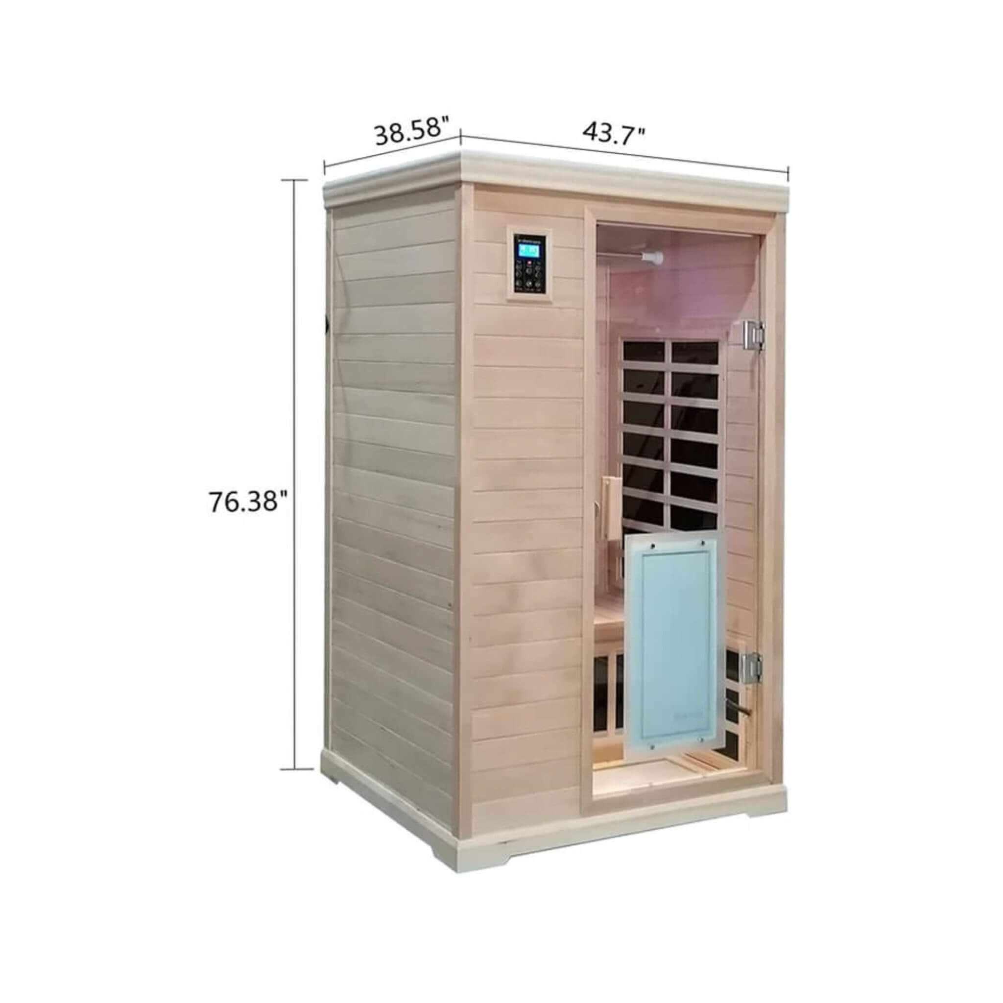 Luxury 2 - Person Hemlock Wood FAR Infrared Sauna Room W/ Glass Door, 1750W (SAK81525) SAKSBY WHOLESALE
