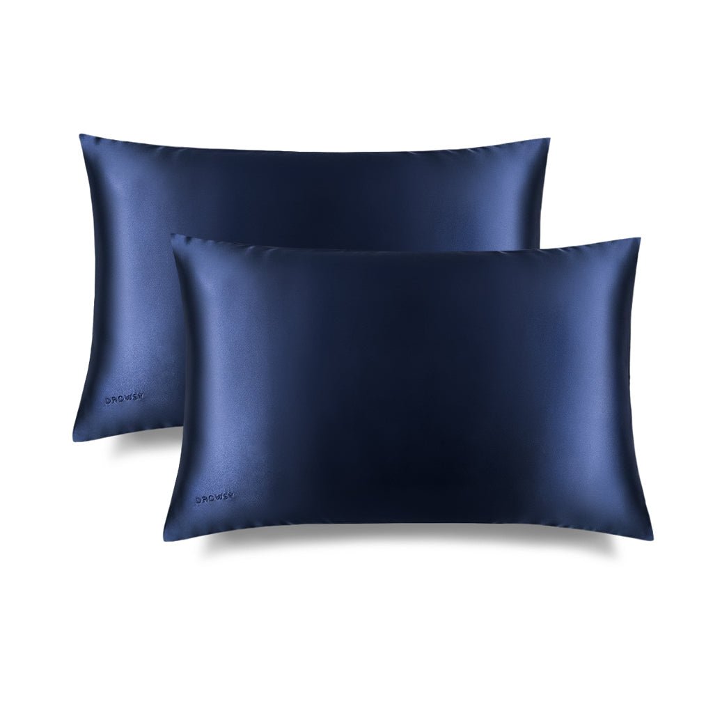 Midnight Blue Silk Pillowcase Drowsy