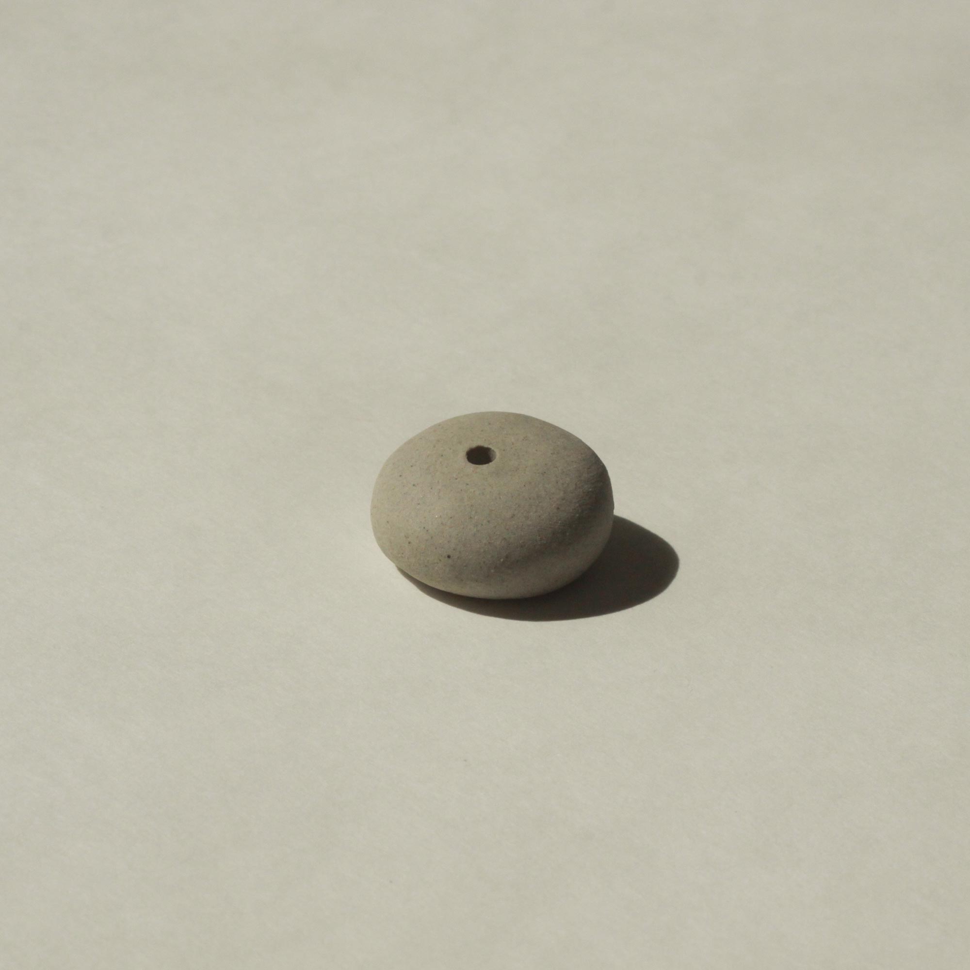 Mini Light Grey Ceramic Pebble Incense Holder CEDAR AND MYRRH