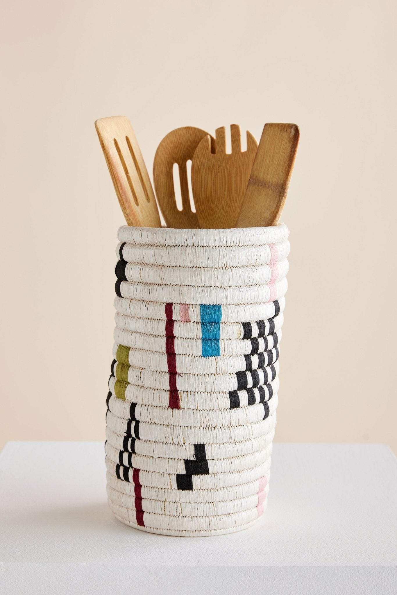 Mosaic Woven Vase or Wine Holder Kanju Interiors
