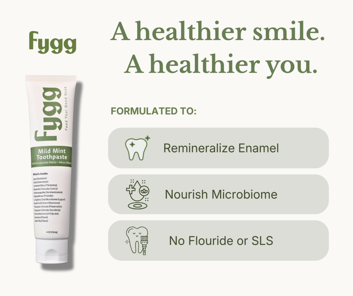 Nano-Hydroxyapatite Toothpaste with Prebiotics | Mild Mint Fygg