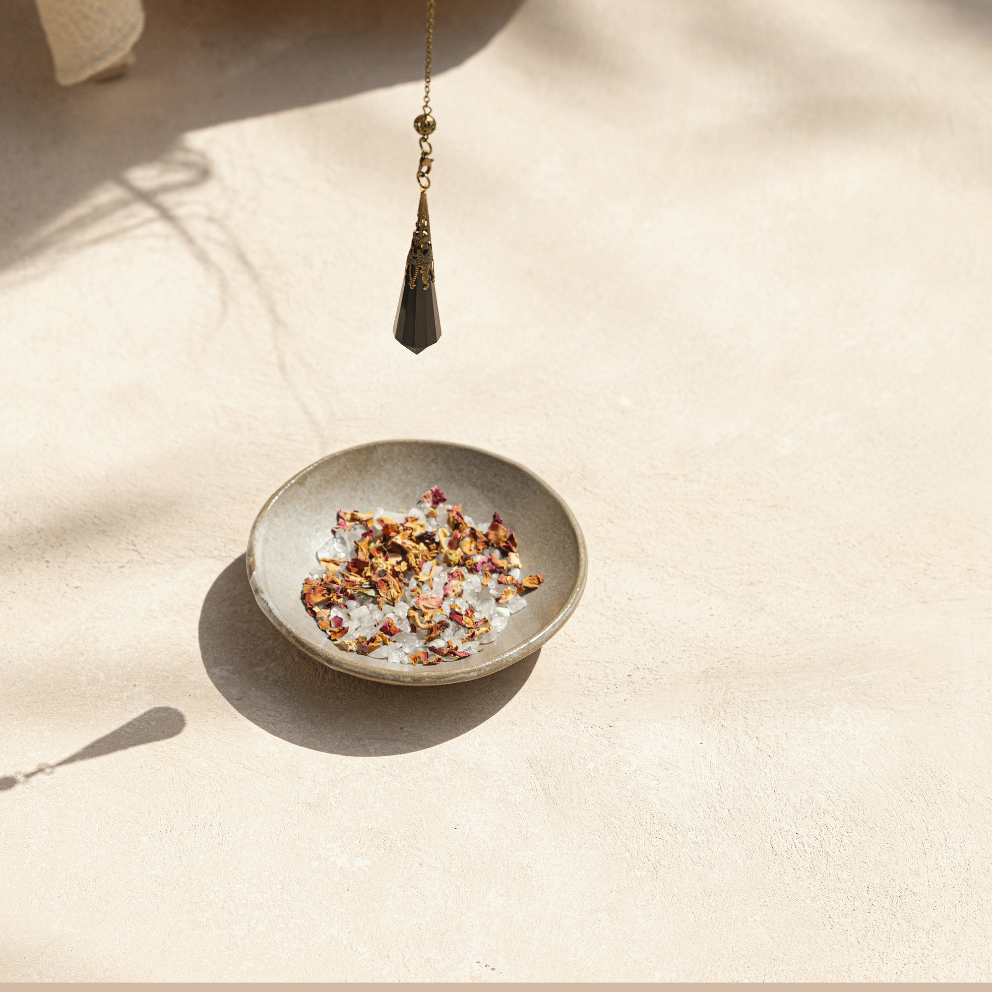 Natural Obsidian Crystal Divination Pendulum CEDAR AND MYRRH