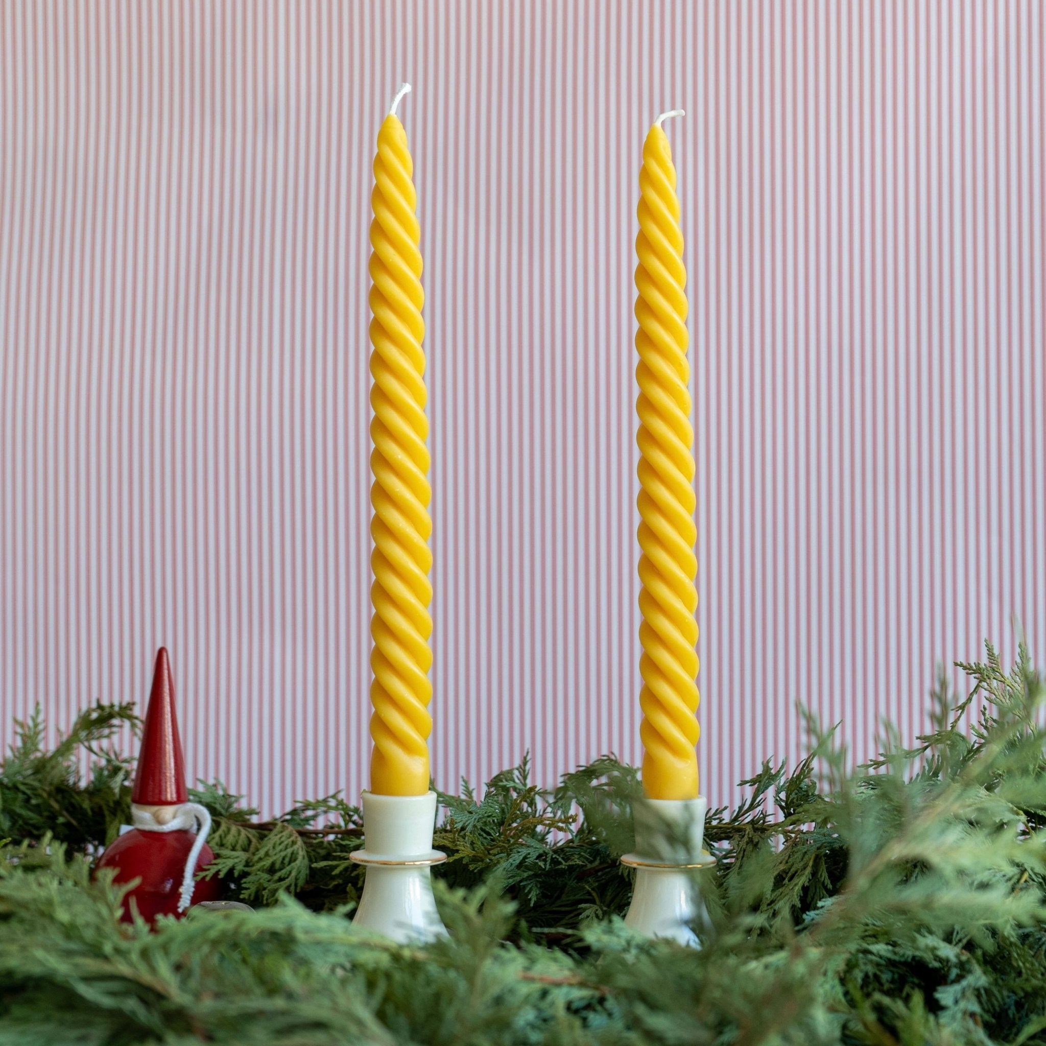 Natural Yellow Dinner Tapers - Set of 2 Happy Organics