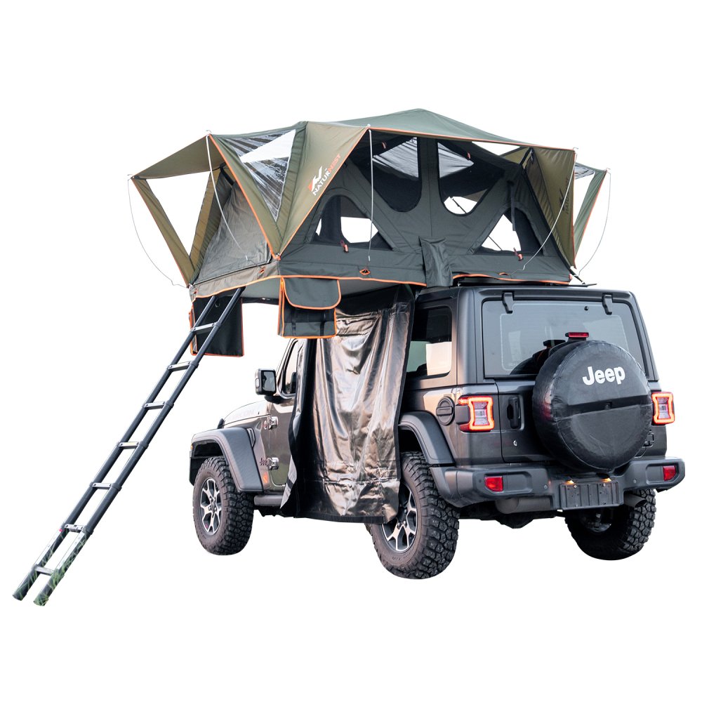Naturnest Andromeda Green Soft Shell Rooftop Tent With Large Panoramic Skylight & YKK Doors (SAK50612) SAKSBY WHOLESALE
