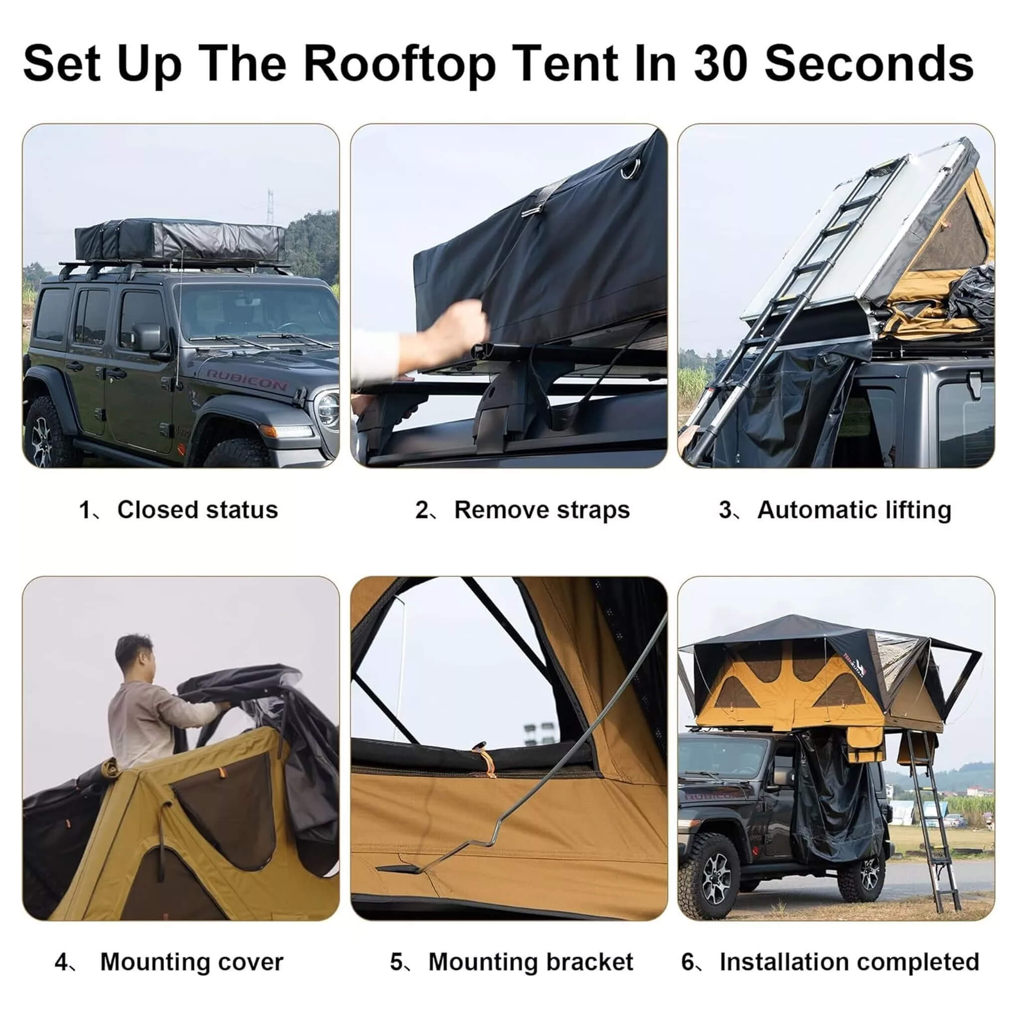 Naturnest Andromeda Khaki Soft Shell Rooftop Tent With Large Panoramic Skylight & YKK Doors (SAK72384) SAKSBY WHOLESALE