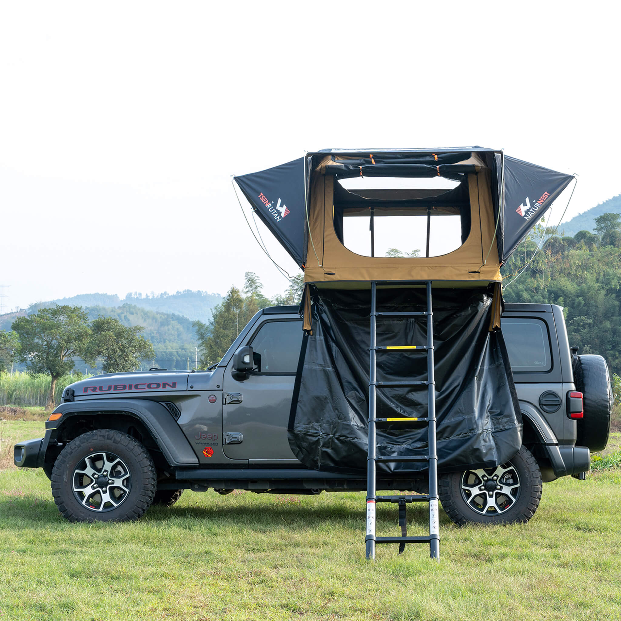 Naturnest Andromeda Khaki Soft Shell Rooftop Tent With Large Panoramic Skylight & YKK Doors (SAK72384) SAKSBY WHOLESALE