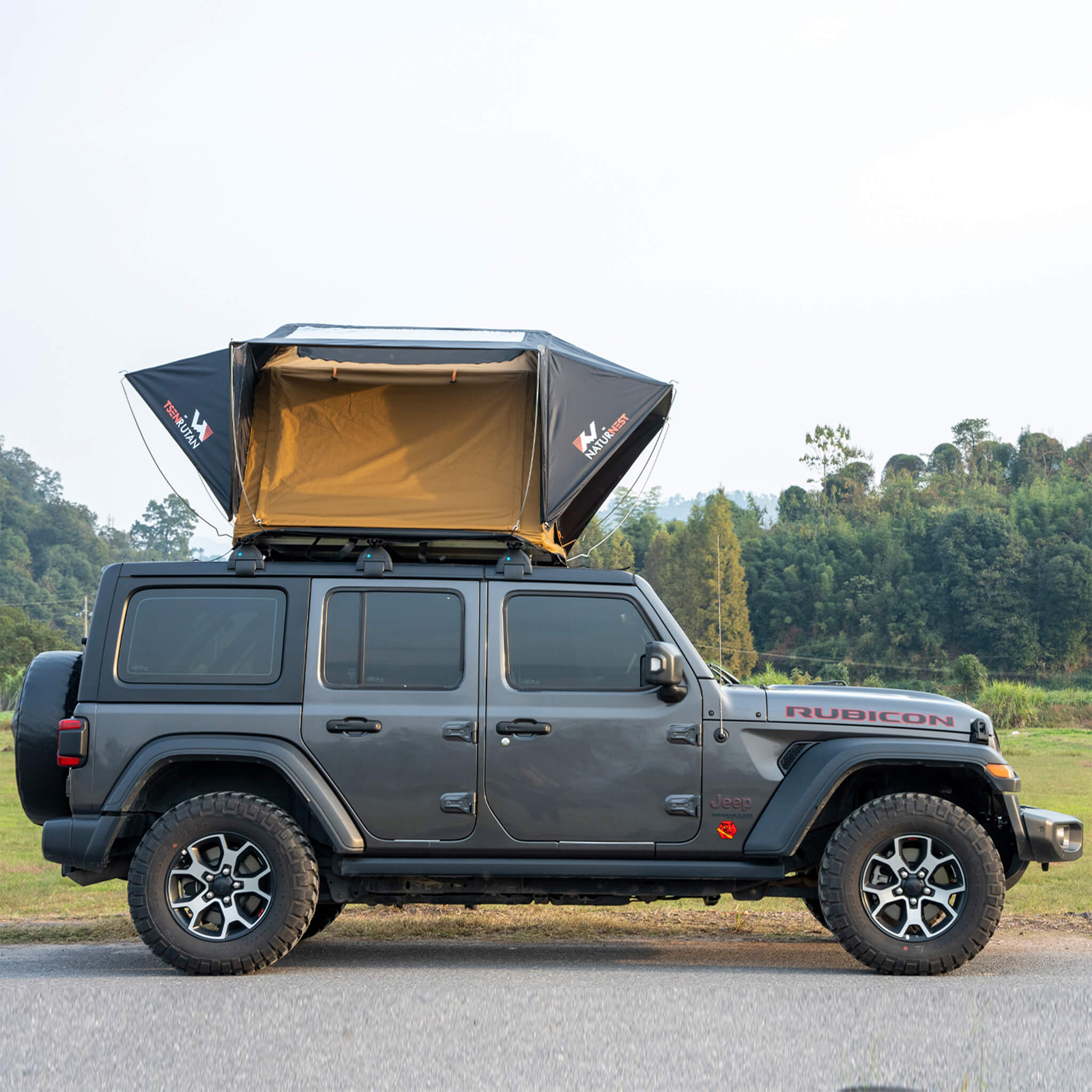 Naturnest Andromeda Khaki Soft Shell Rooftop Tent With Large Panoramic Skylight & YKK Doors (SAK72384) SAKSBY WHOLESALE