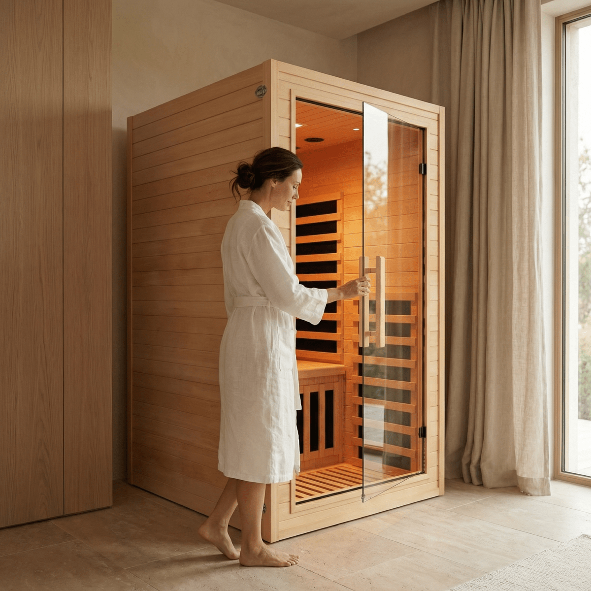 NiceBeam 1–2 Person Full-Body Infrared Sauna with Red Light Therapy Nicebeam