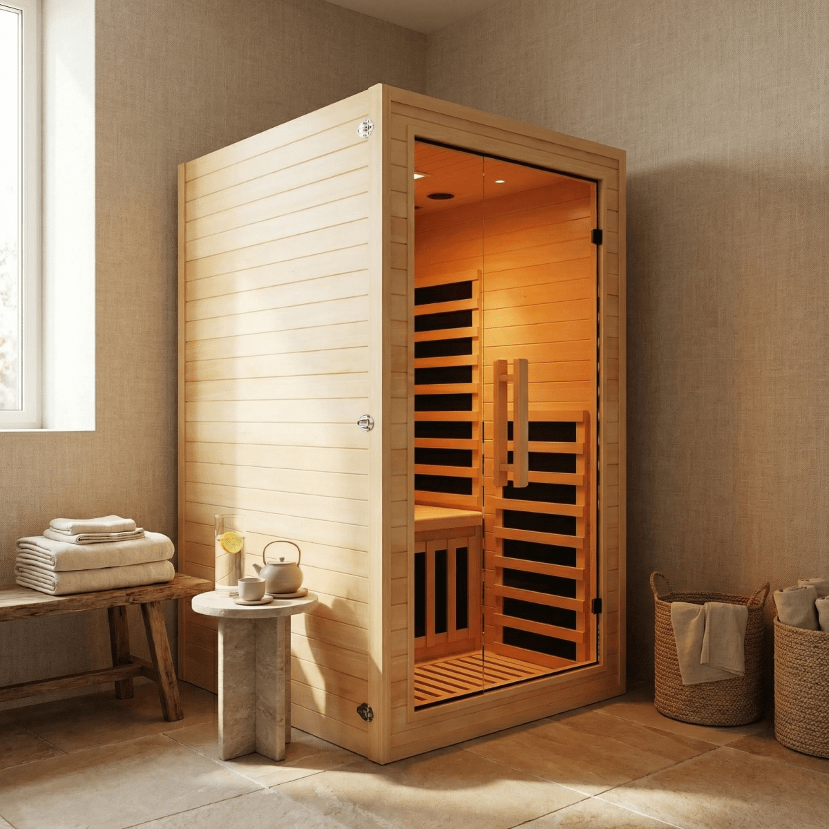 NiceBeam 1–2 Person Full-Body Infrared Sauna with Red Light Therapy Nicebeam