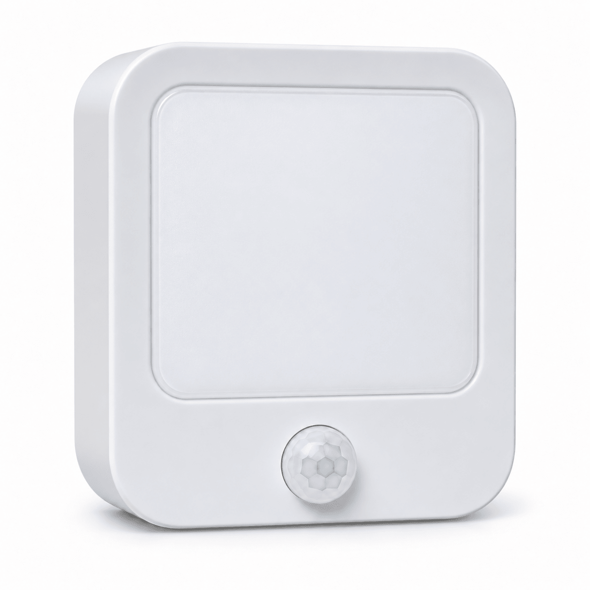 DreamWalkerz motion-sensing red nightlight, front view with motion sensor
