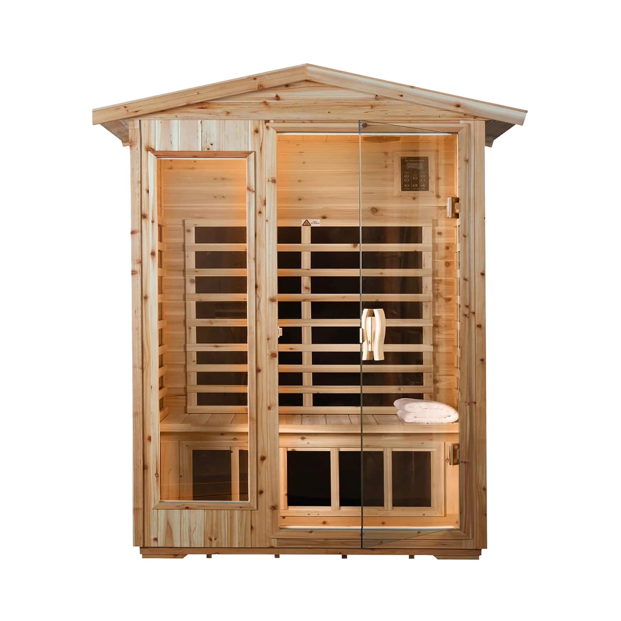Premium 2 - Person Indoor Outdoor Low EMF FAR - Infrared Hemlock Wood Personal Home Sauna Spa, 1750W SAKSBY WHOLESALE