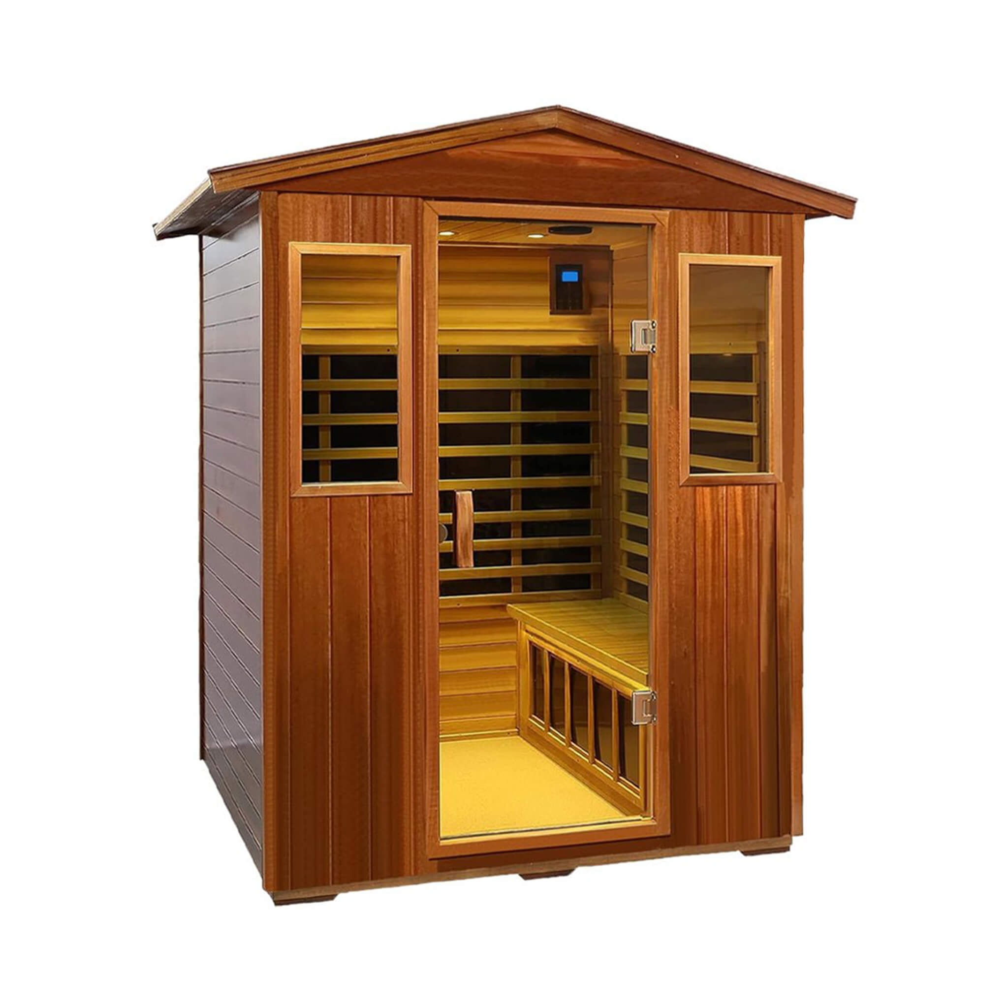 Premium 4 - Person Luxury Low EMF Outdoor FAR Infrared Home Sauna With Bluetooth Audio, 2050W (SAK15372) SAKSBY WHOLESALE