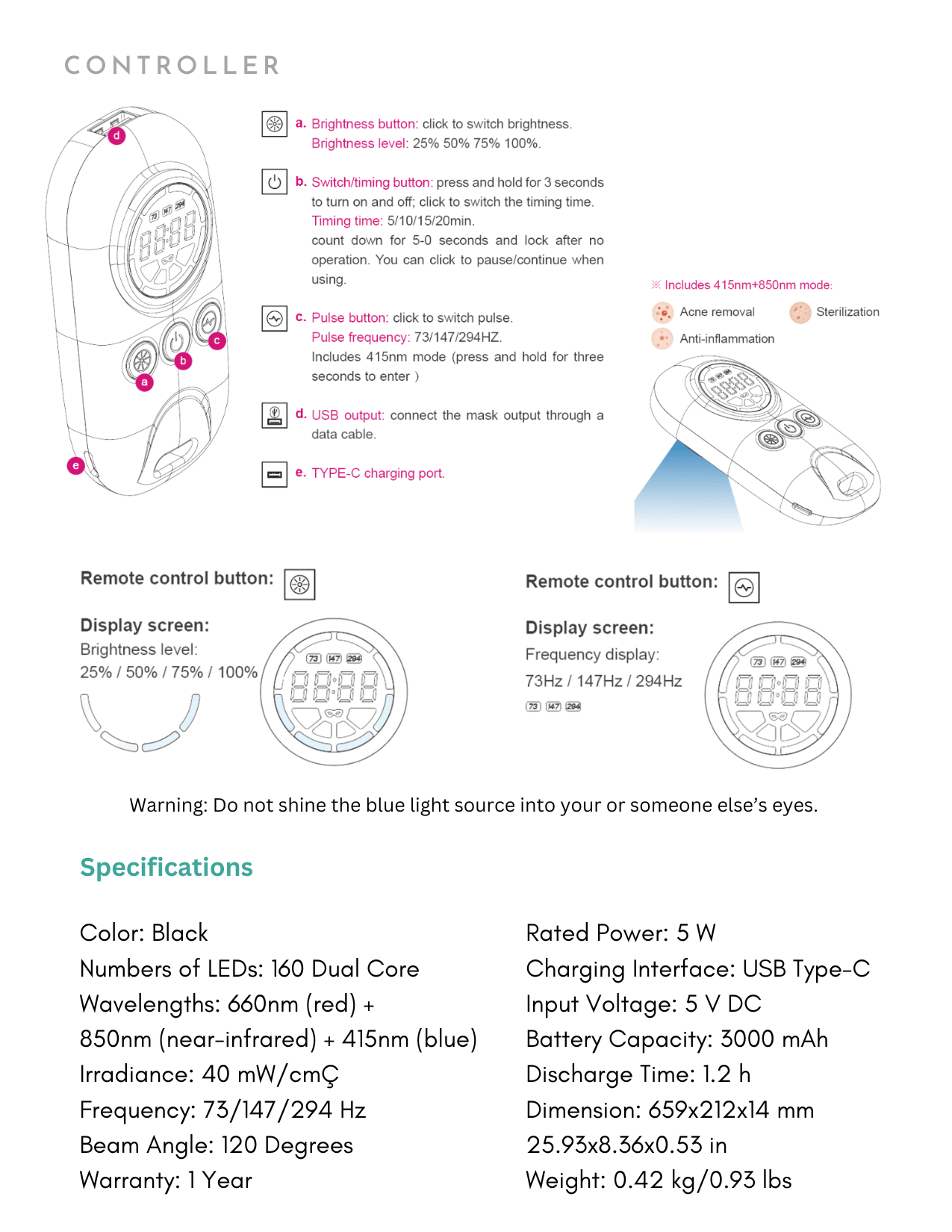 proCLEAR LED Mask (Jet Black) ECO FACE PLATINUM