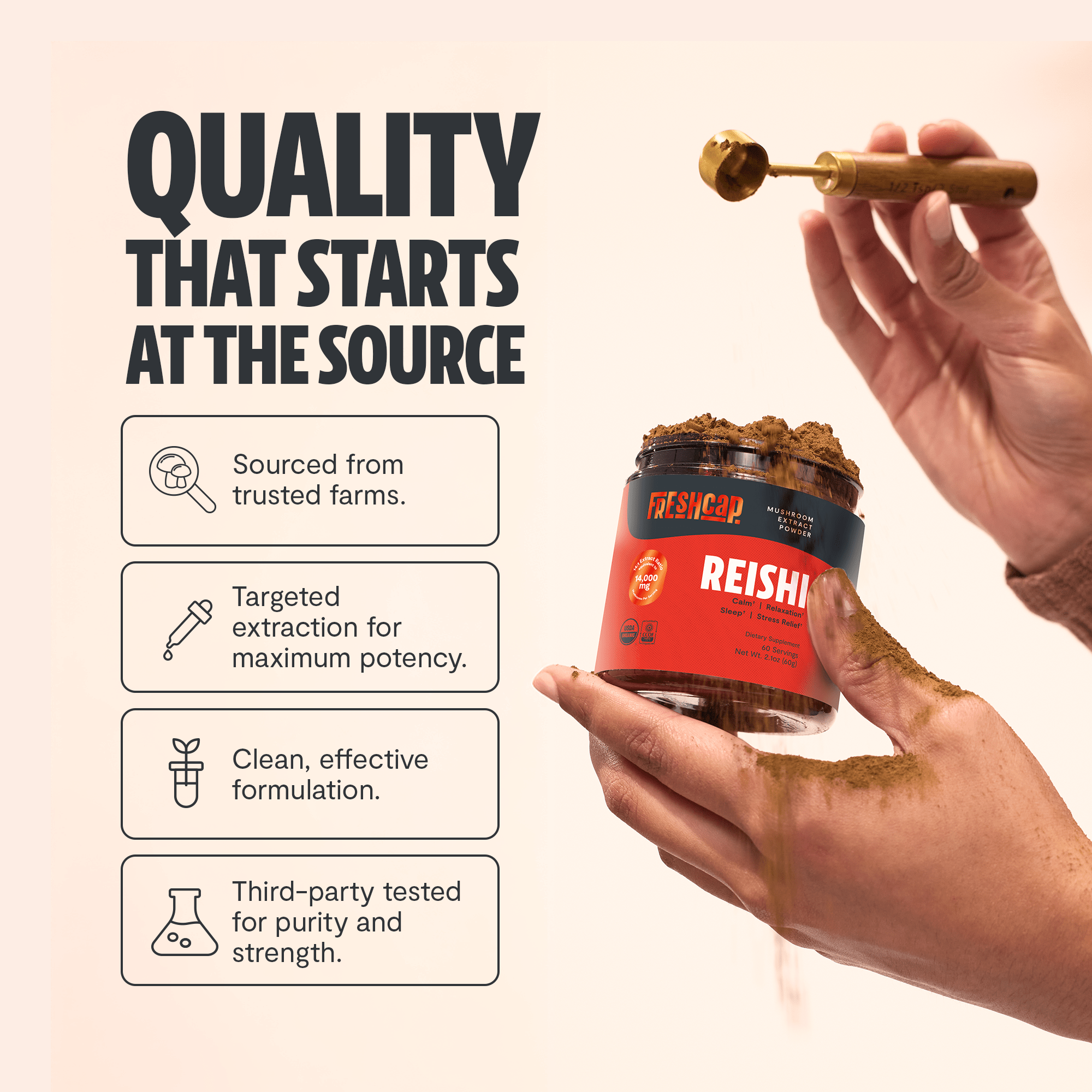 Reishi Mushroom Extract Powder FreshCap Mushrooms