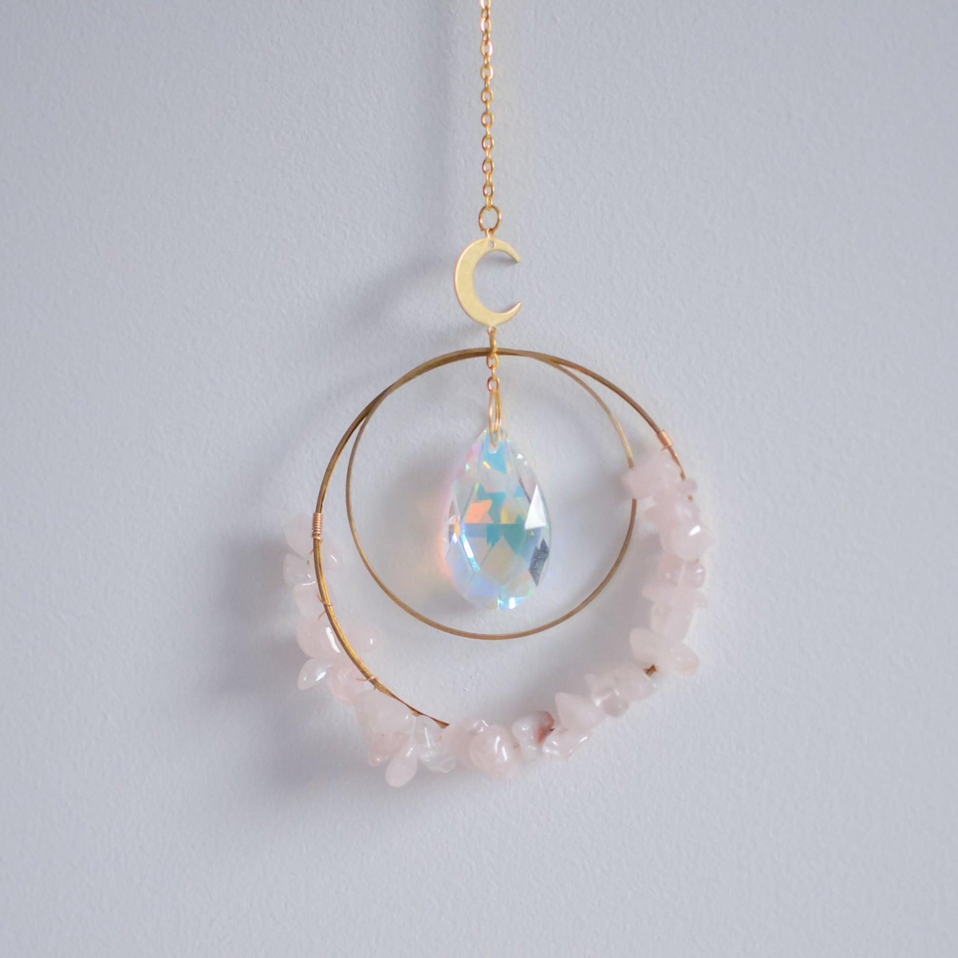 Rose Quartz & Crystal Sun catcher CEDAR AND MYRRH