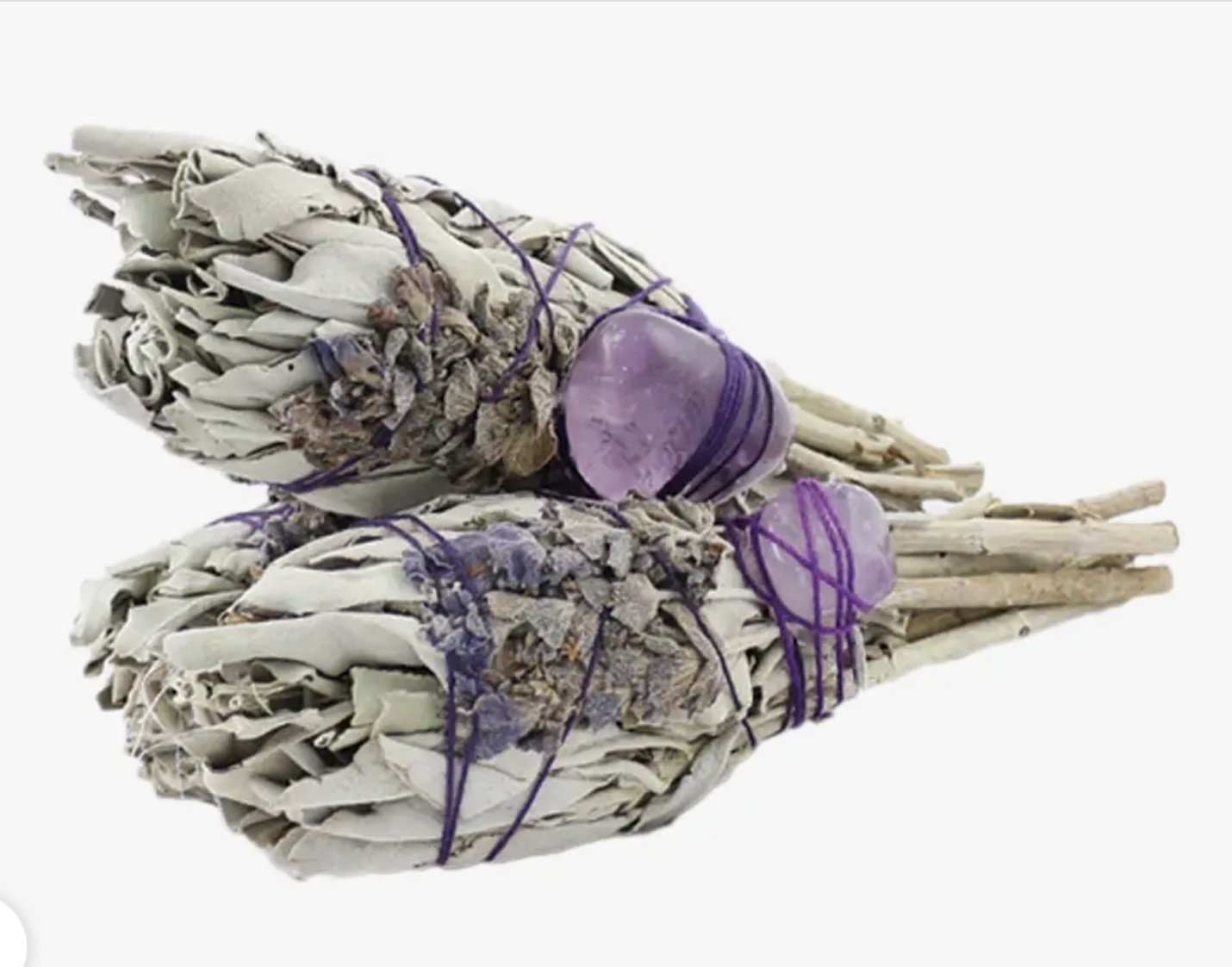 Sage Torch Smudge - Lavender & Amethyst Sacred Crystals