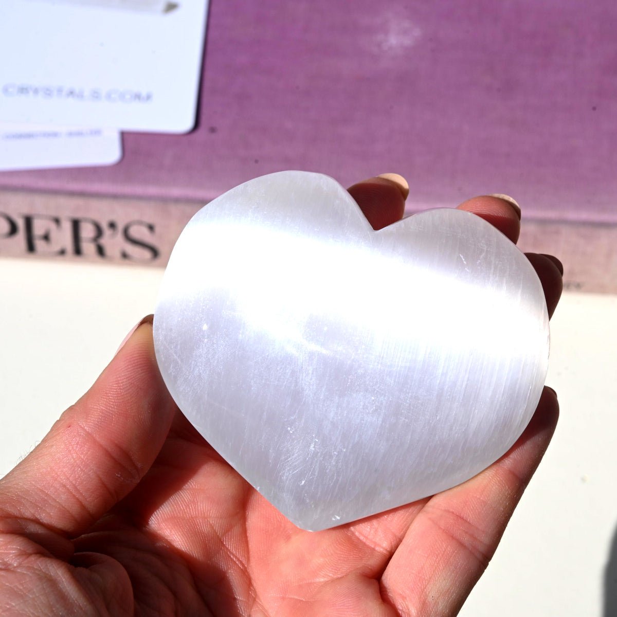 Selenite Heart CRYSTALS.COM