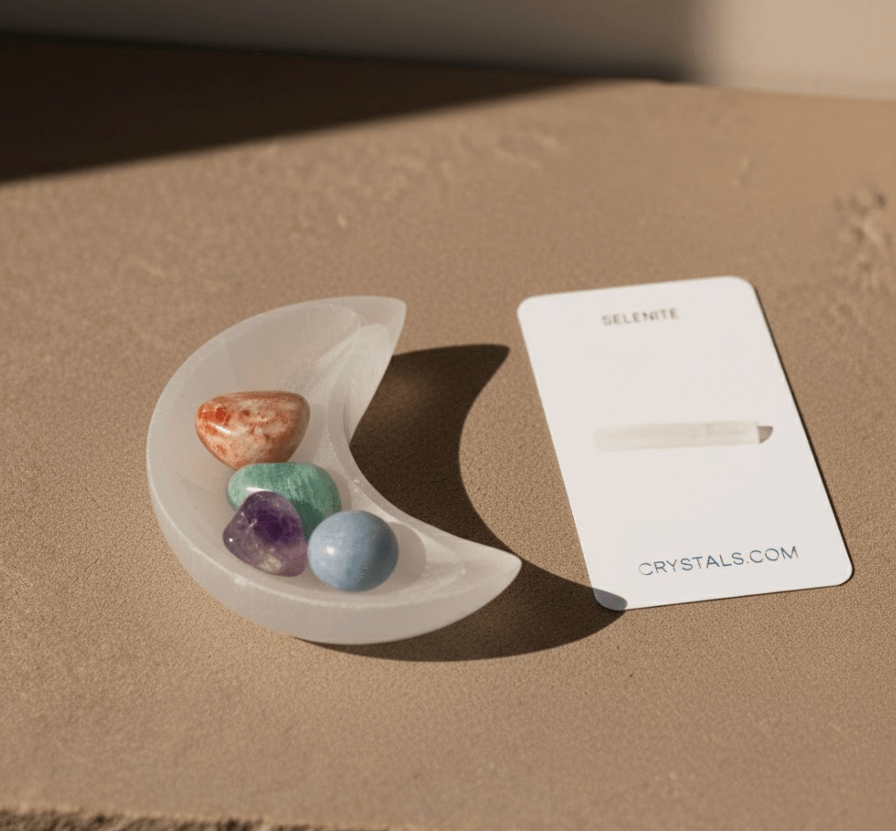 Selenite Moon Bowl CRYSTALS.COM