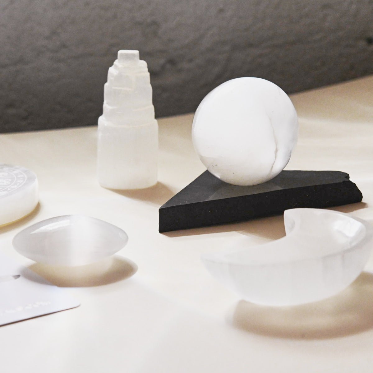 Selenite Tower CRYSTALS.COM