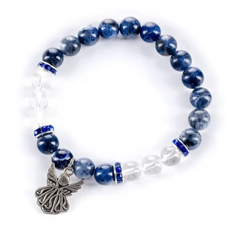 Serenity - Sodalite, Quartz & Angel Charm CRYSTALS.COM