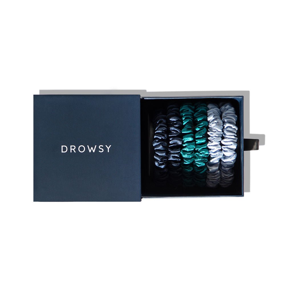 Skinny Scrunchie Set - Blue & Green Shades Drowsy