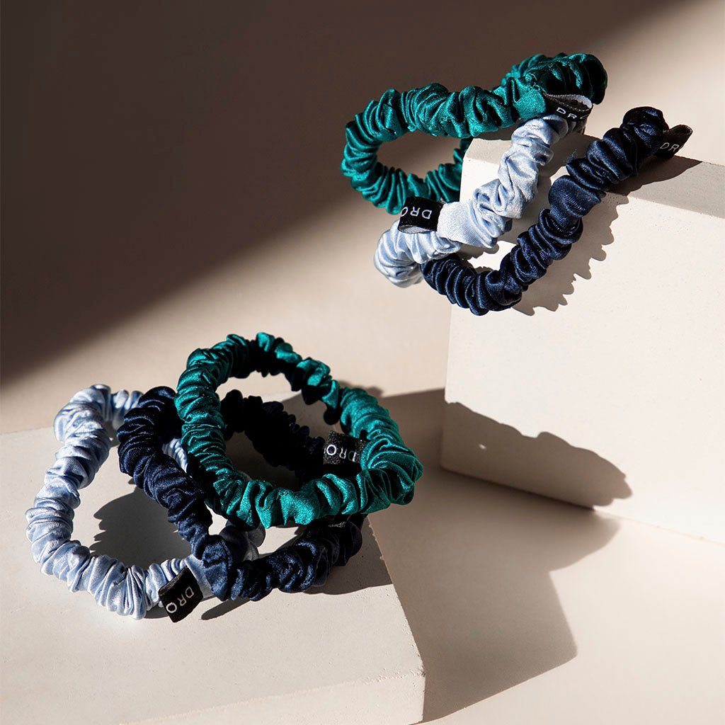 Skinny Scrunchie Set - Blue & Green Shades Drowsy